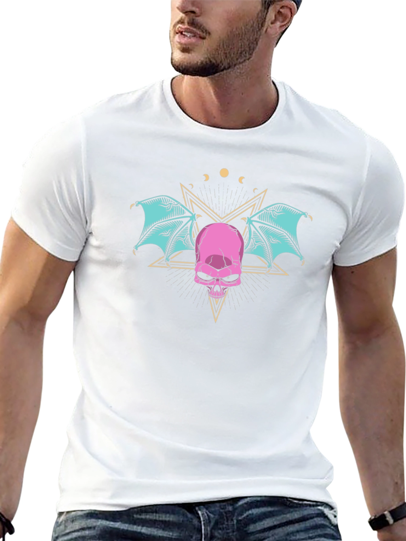Skull Wings Graphic Print T-Shirt