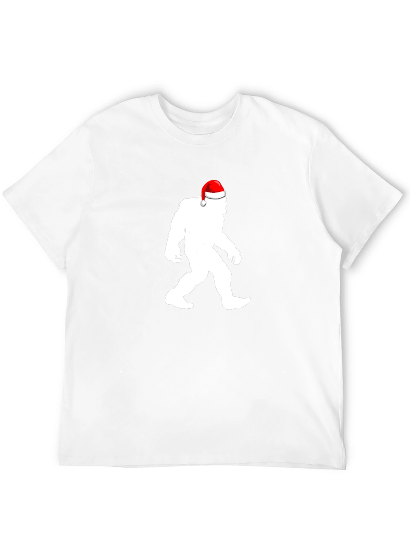 Sasquatch Santa Hat Black T-Shirt
