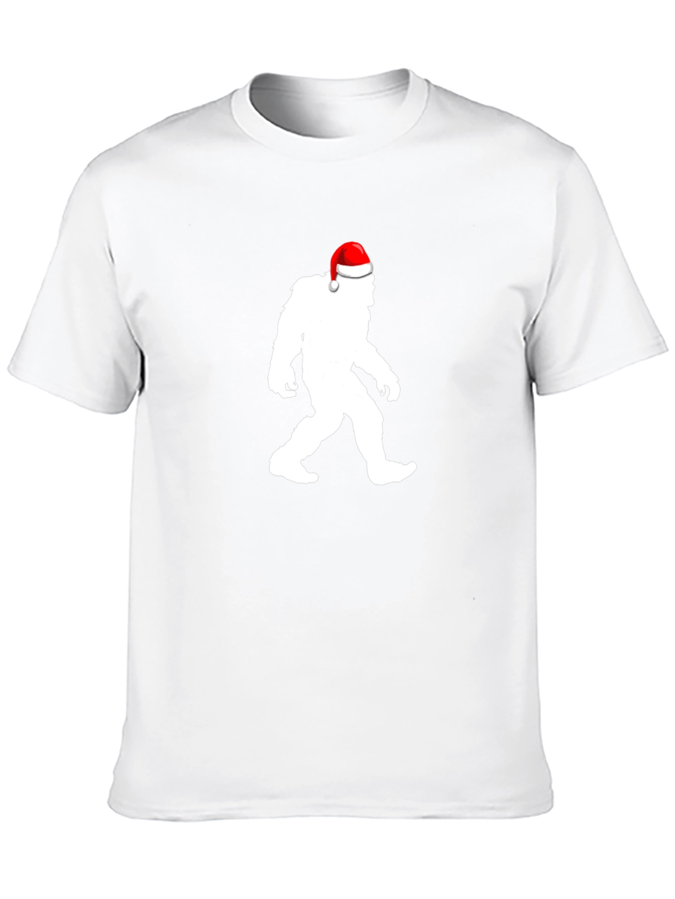 Sasquatch Santa Hat Black T-Shirt