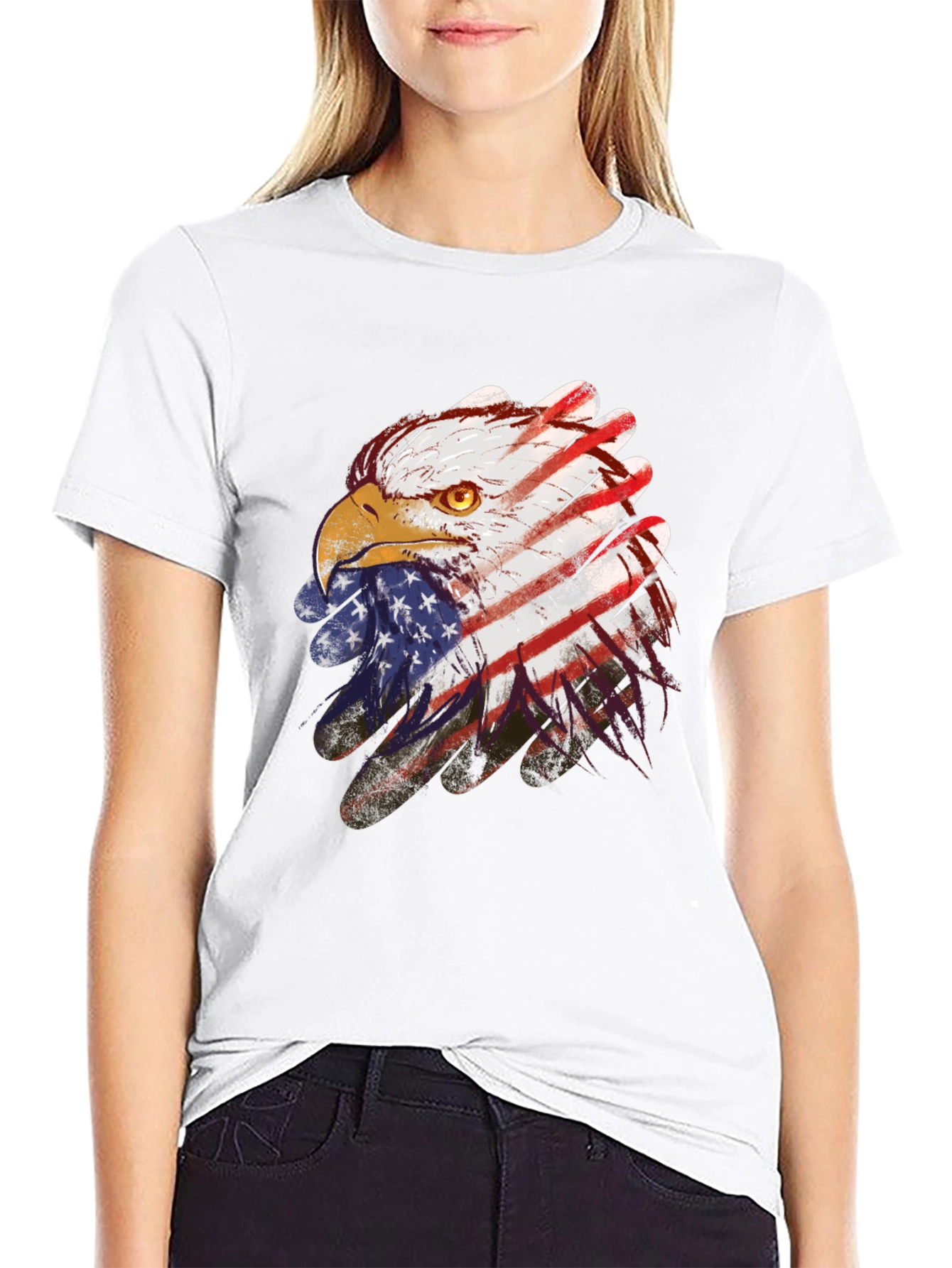 American Eagle Flag Graphic Tee - Patriotic Style