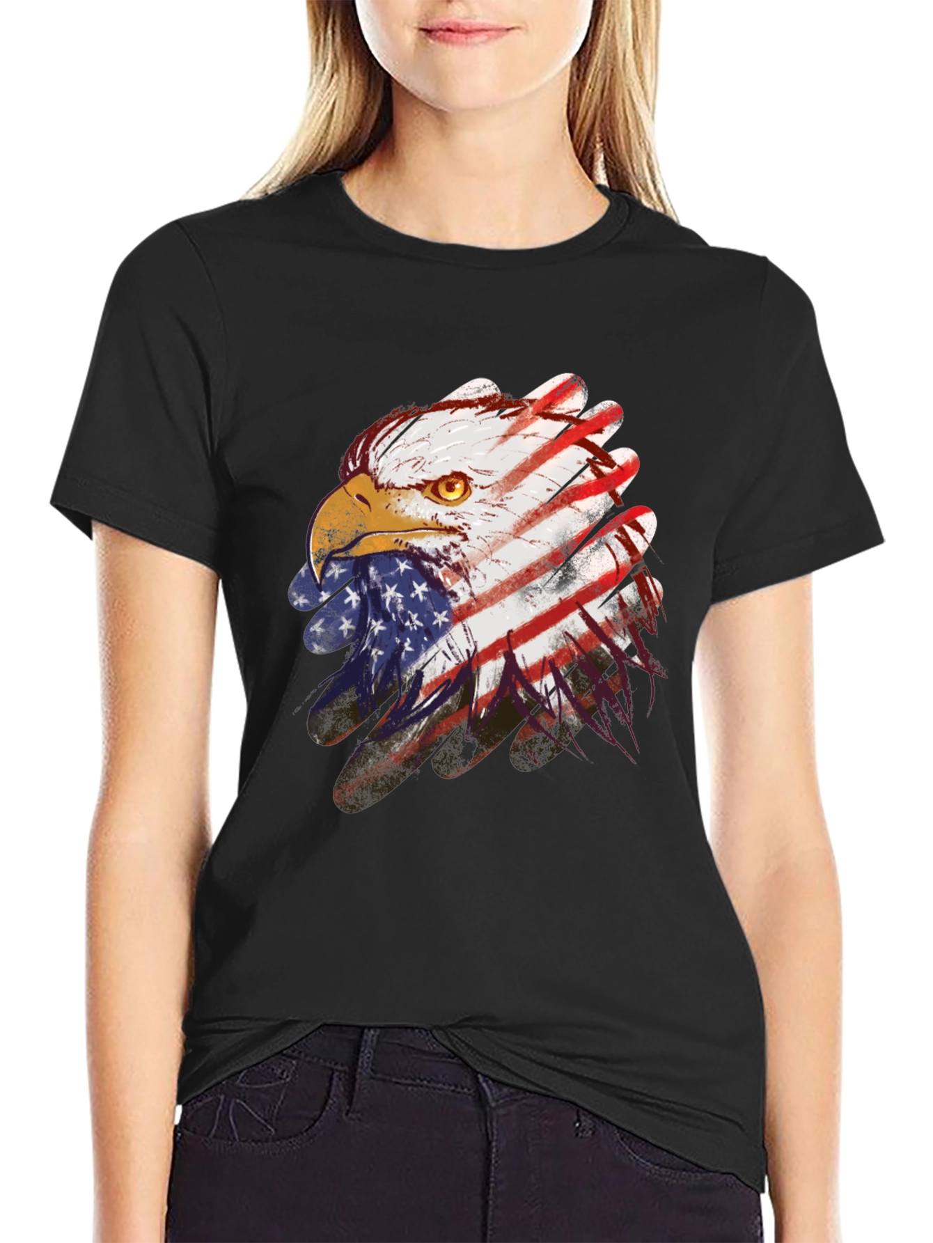 American Eagle Flag Graphic Tee - Patriotic Style