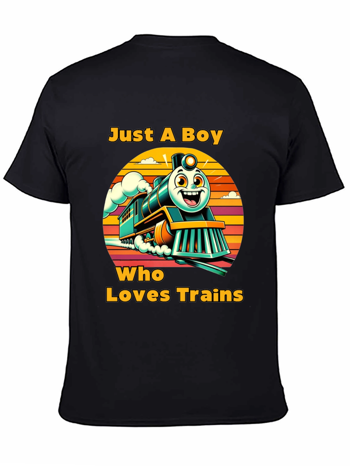 Boy Who Loves Trains Graphic T-Shirt