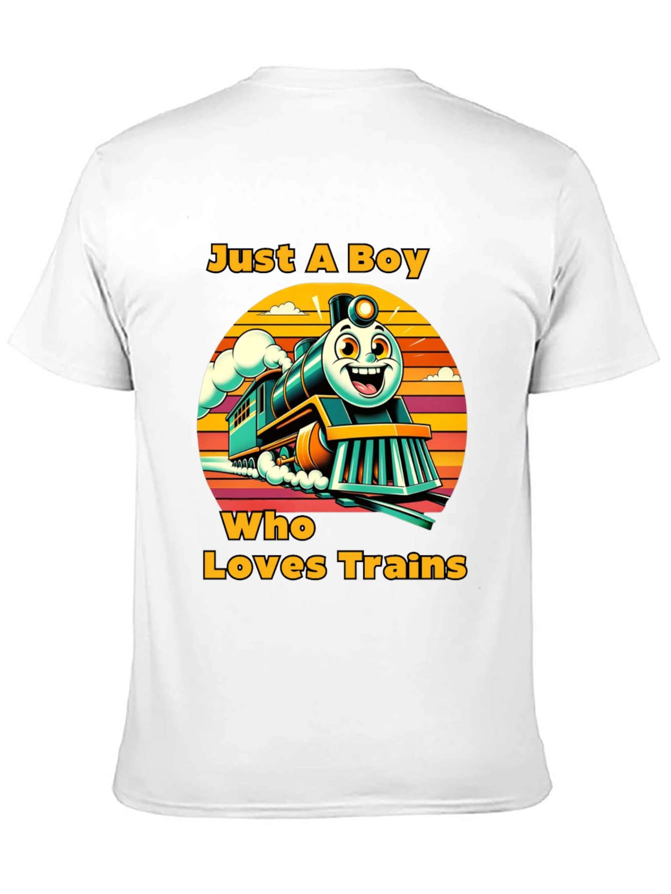 Boy Who Loves Trains Graphic T-Shirt