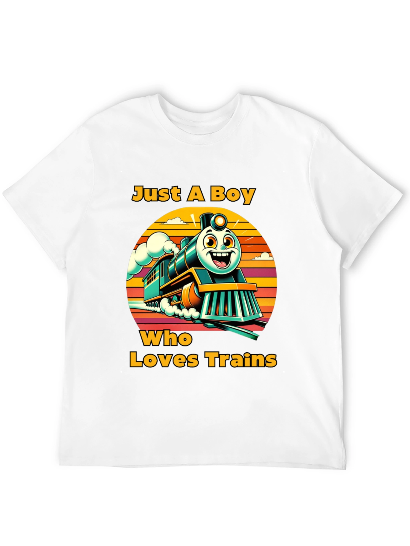 Boy Who Loves Trains Graphic T-Shirt