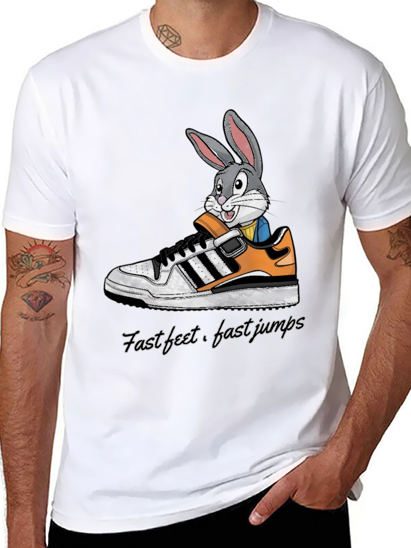 Cartoon Bunny in Sneaker T-Shirt