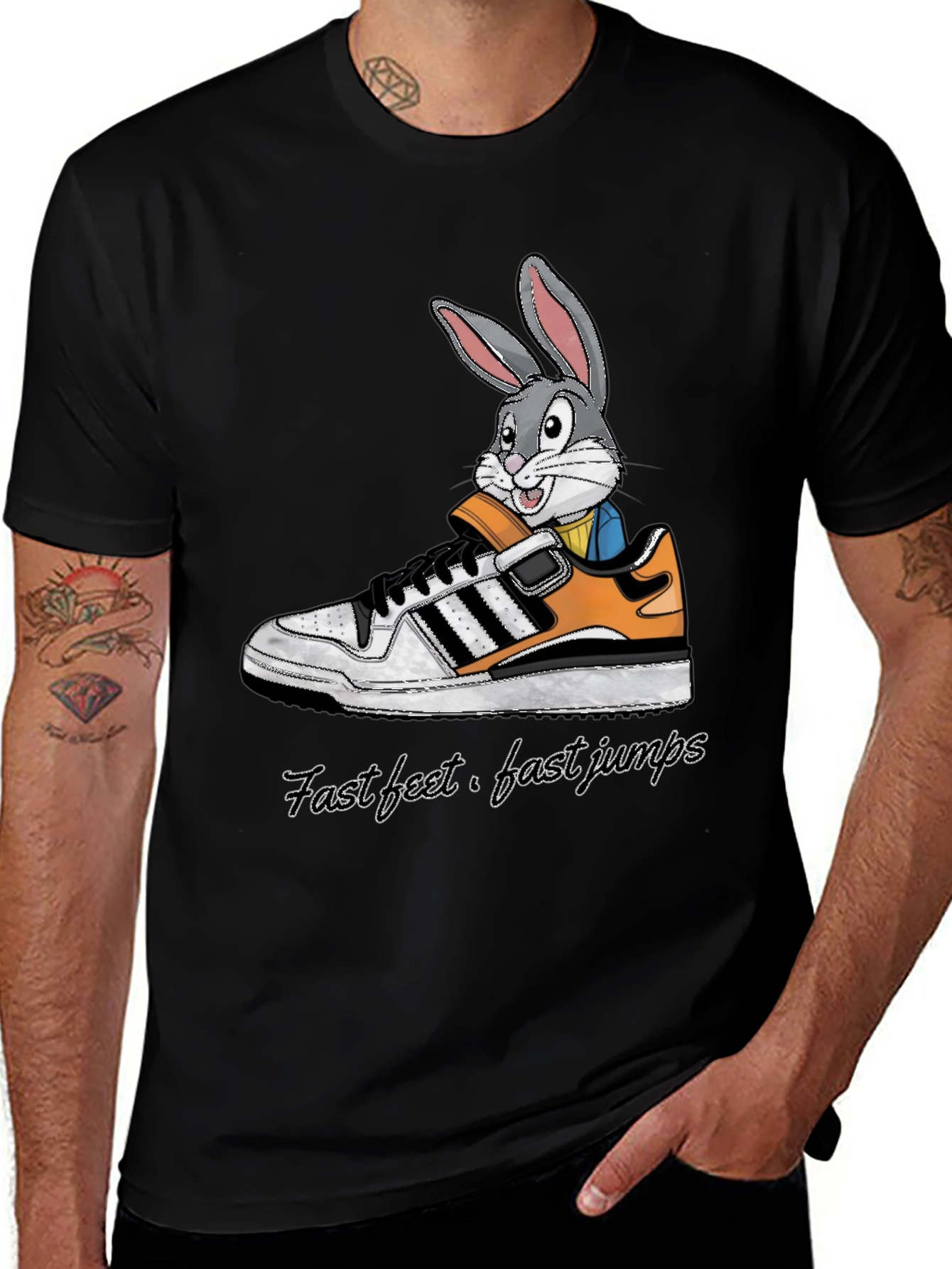 Cartoon Bunny in Sneaker T-Shirt