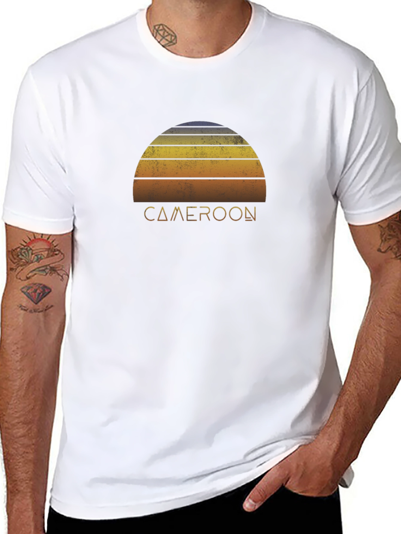 Cameroon Retro Sunset T-Shirt - Classic Fit