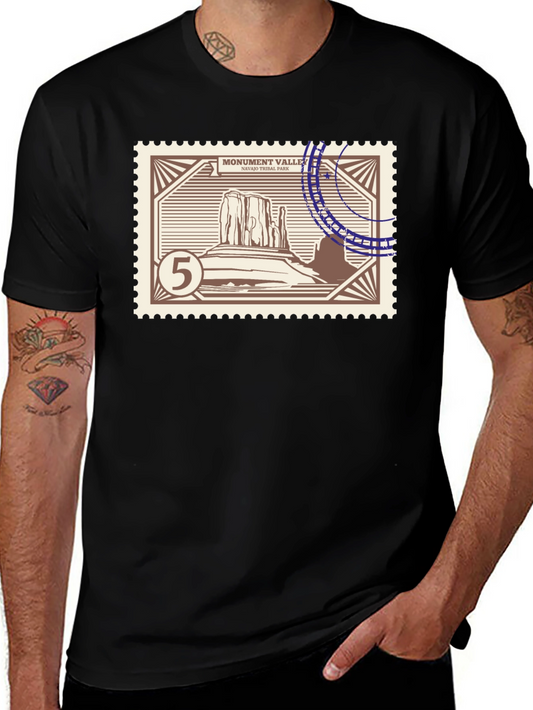 Monument Valley Graphic Tee - Vintage Stamp Design