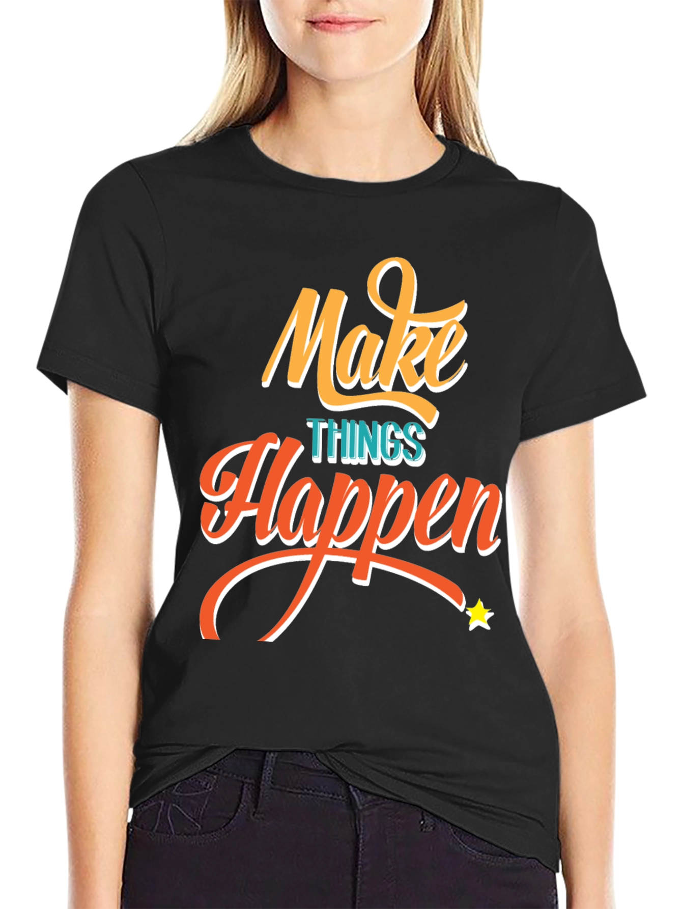 Make Things Happen Graphic Tee - Black T-Shirt