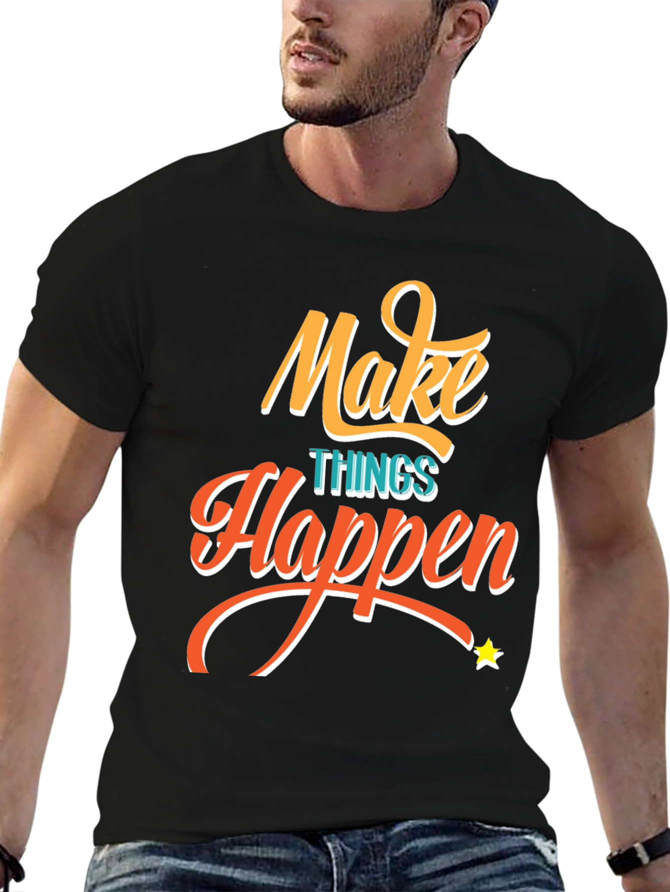 Make Things Happen Graphic Tee - Black T-Shirt