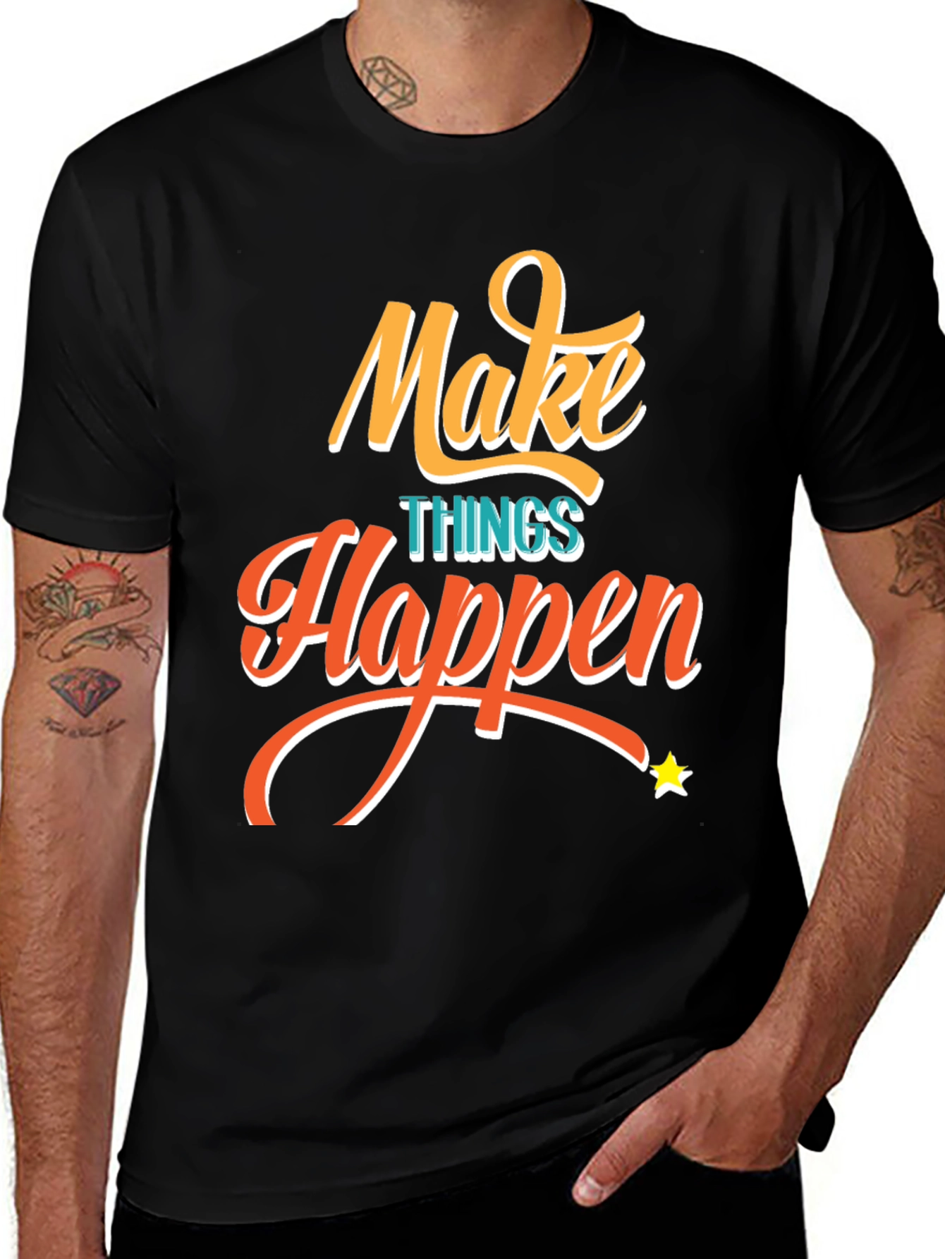 Make Things Happen Graphic Tee - Black T-Shirt