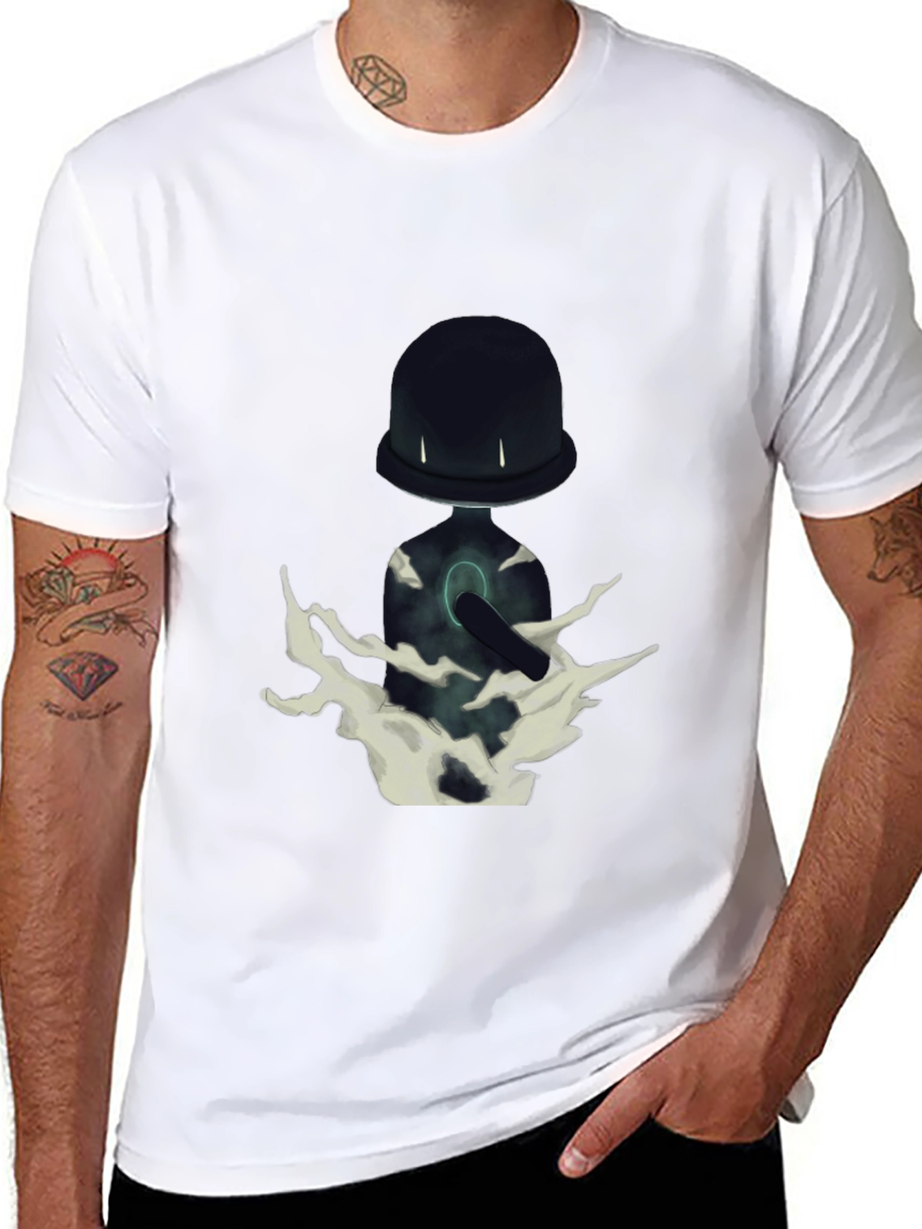 Mystery Character Graphic Black T-Shirt