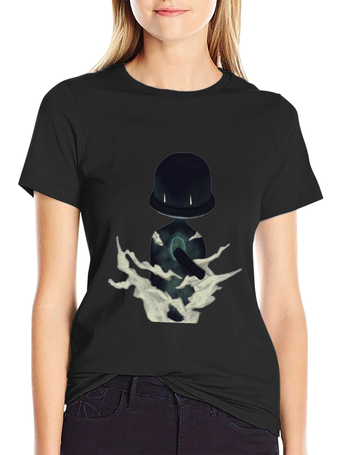 Mystery Character Graphic Black T-Shirt