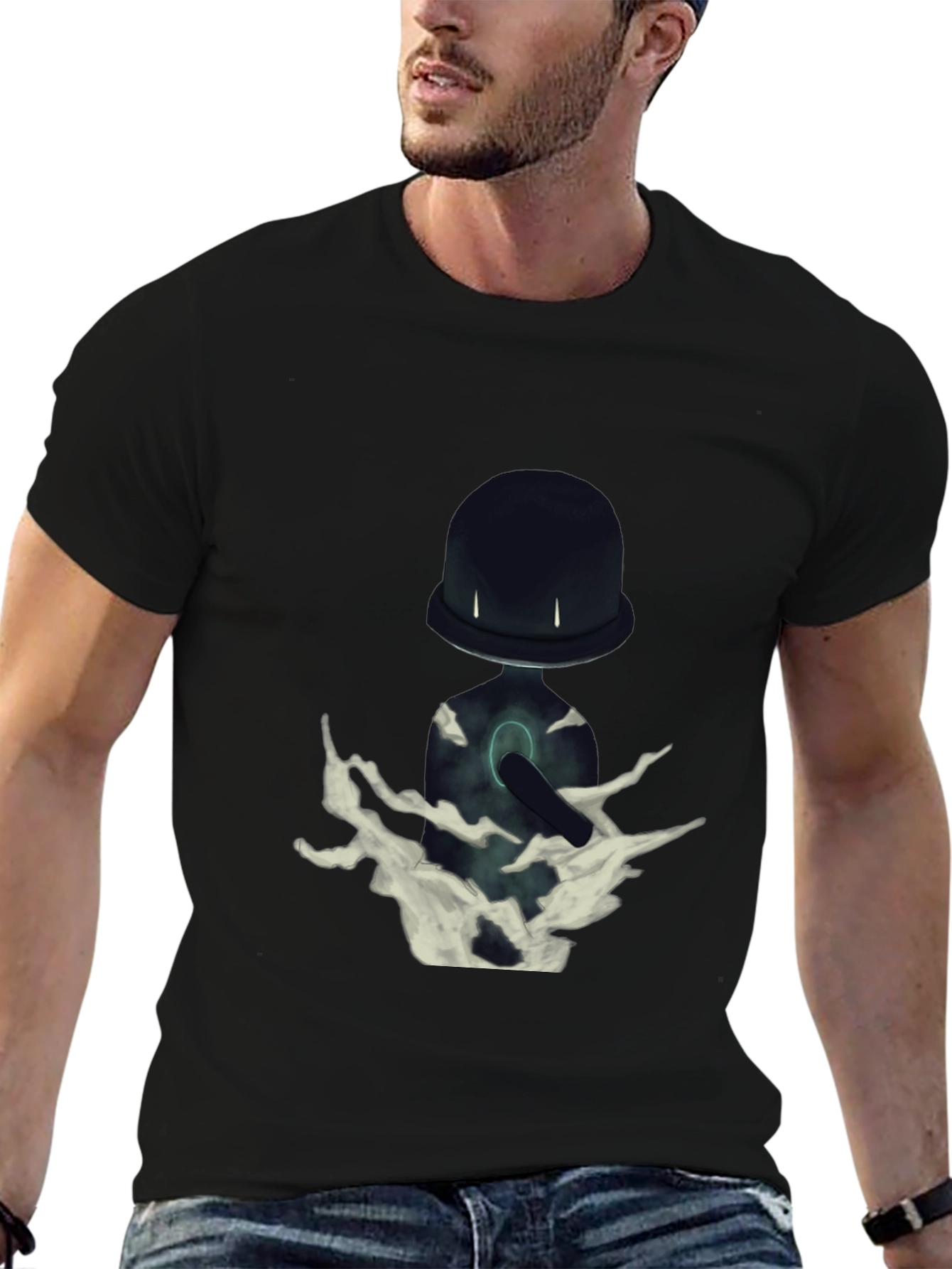 Mystery Character Graphic Black T-Shirt