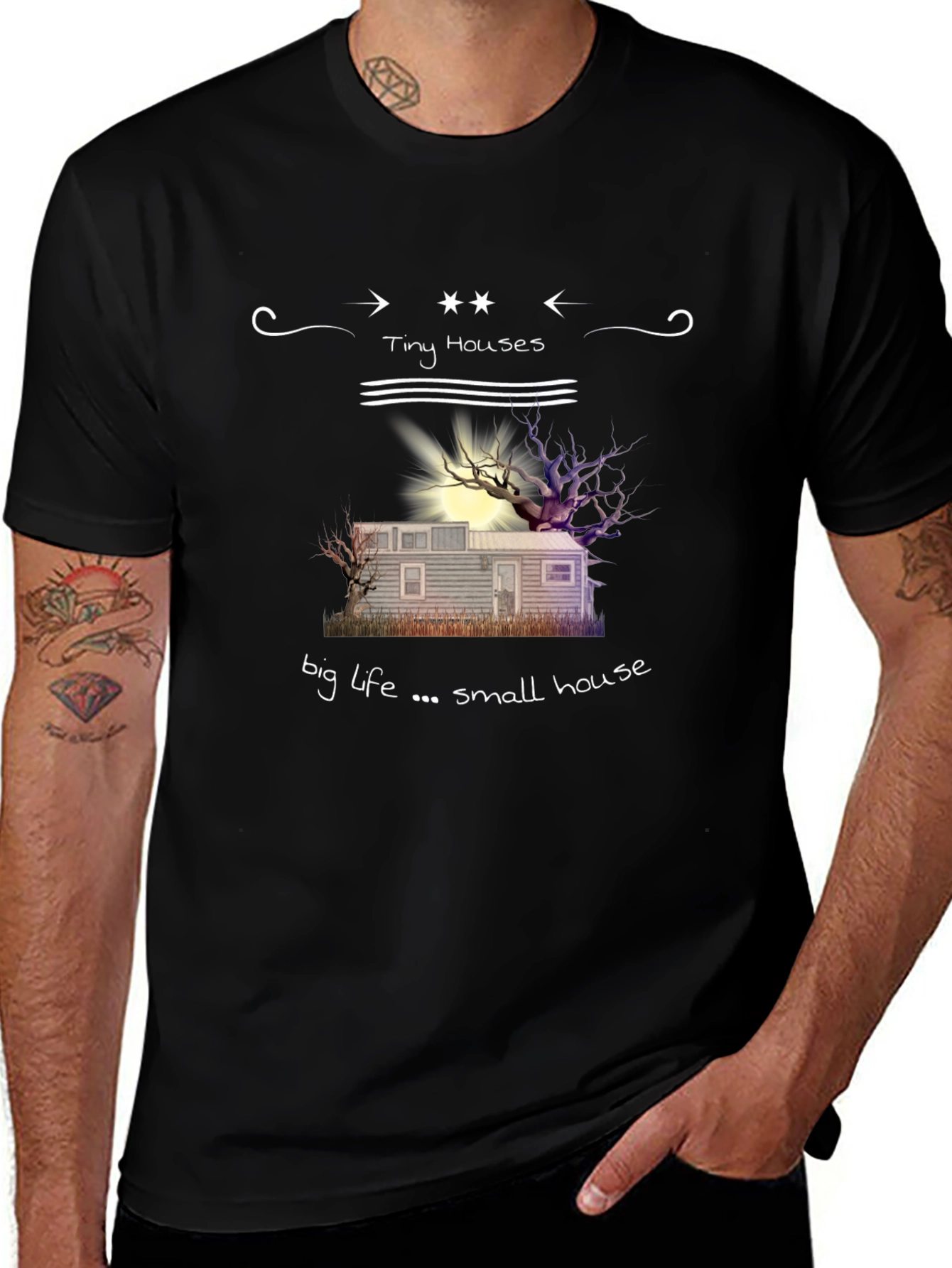 Tiny Houses Big Life Graphic T-Shirt