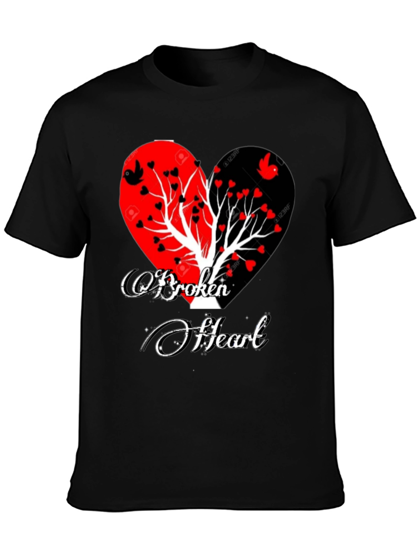 Broken Heart Tree Graphic T-Shirt