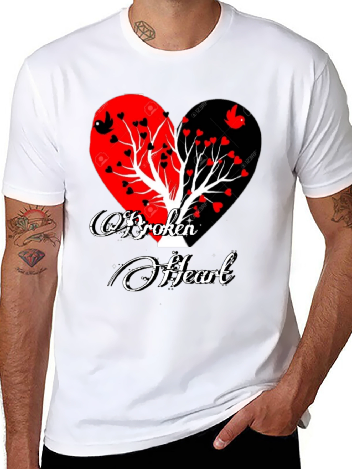 Broken Heart Tree Graphic T-Shirt