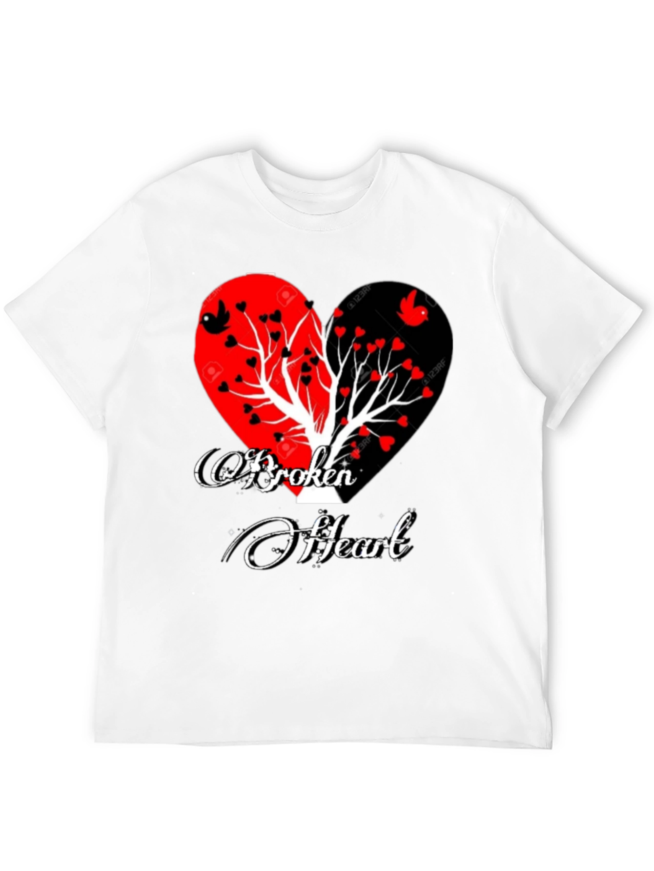 Broken Heart Tree Graphic T-Shirt