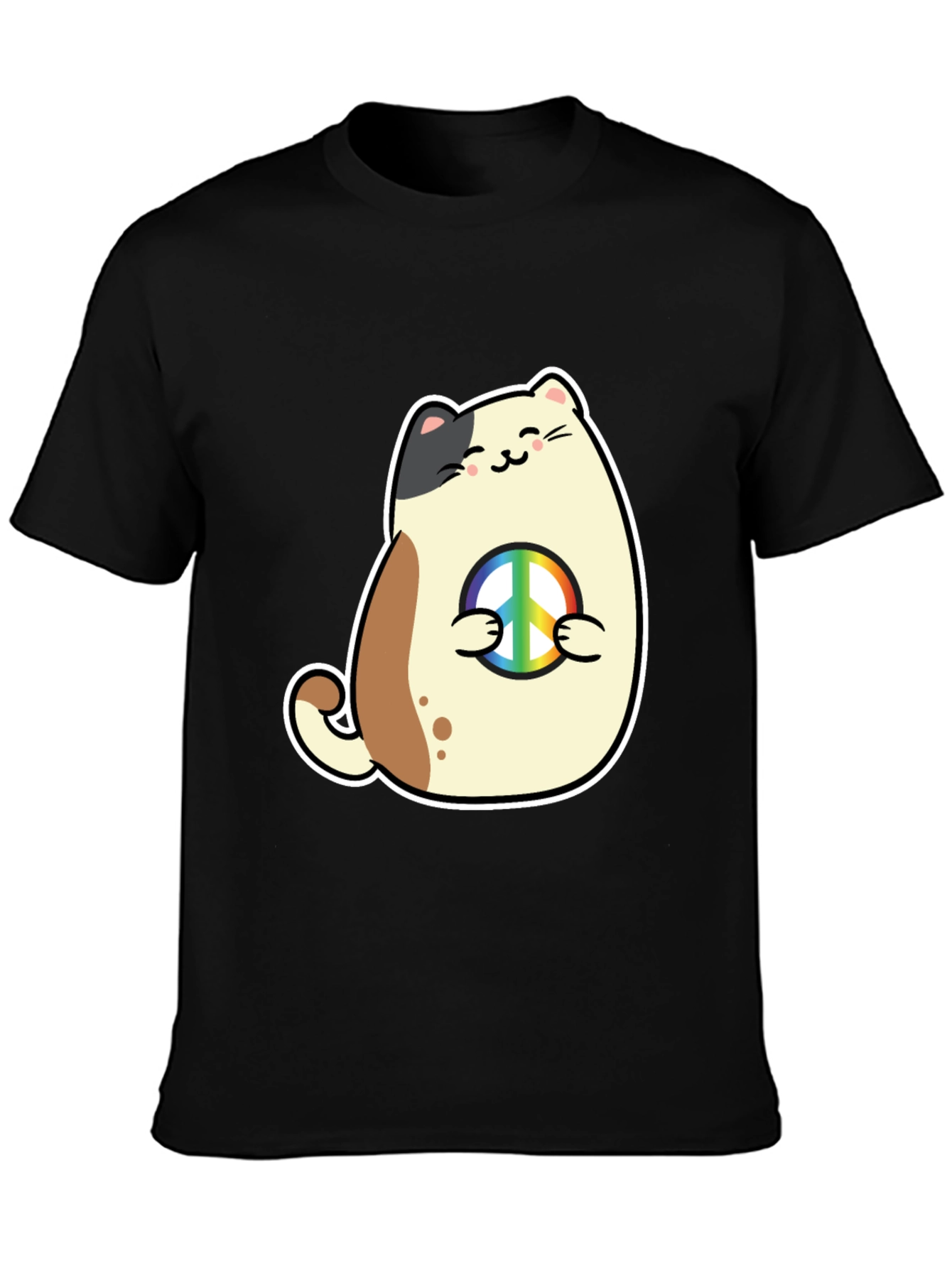 Peace Cat T-Shirt - Cute Graphic Tee