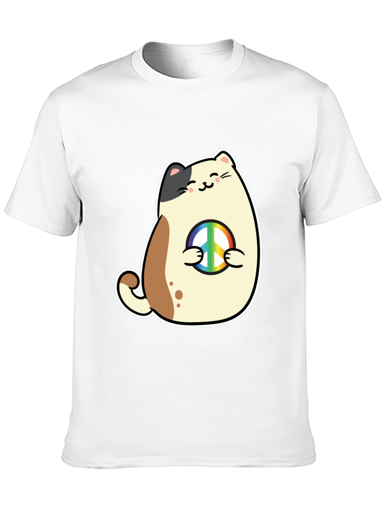 Peace Cat T-Shirt - Cute Graphic Tee