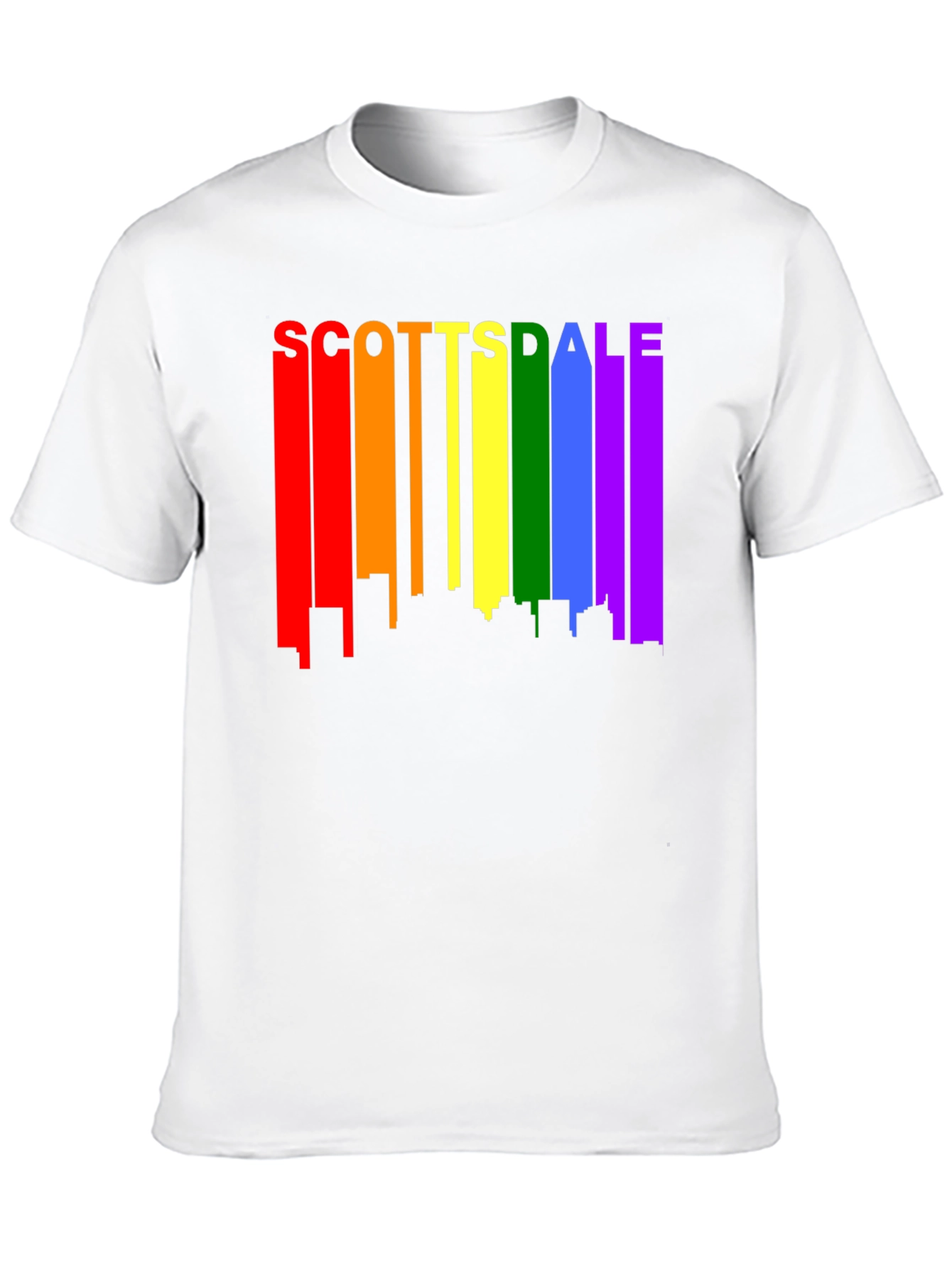 Scottsdale Pride T-Shirt - Rainbow Cityscape