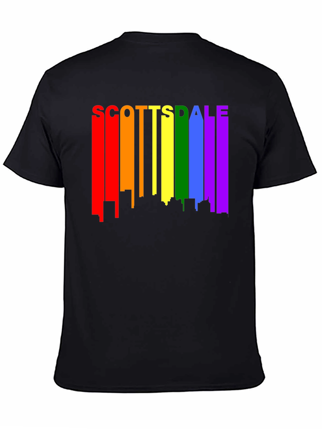 Scottsdale Pride T-Shirt - Rainbow Cityscape