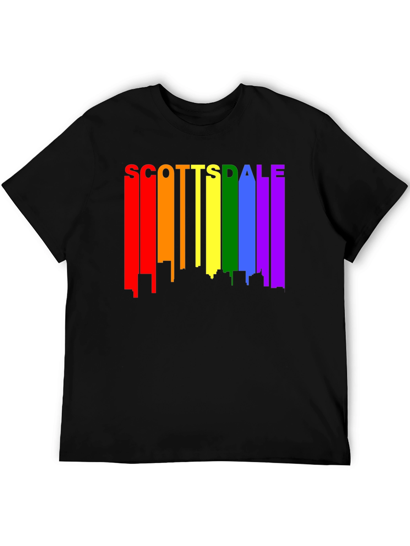 Scottsdale Pride T-Shirt - Rainbow Cityscape