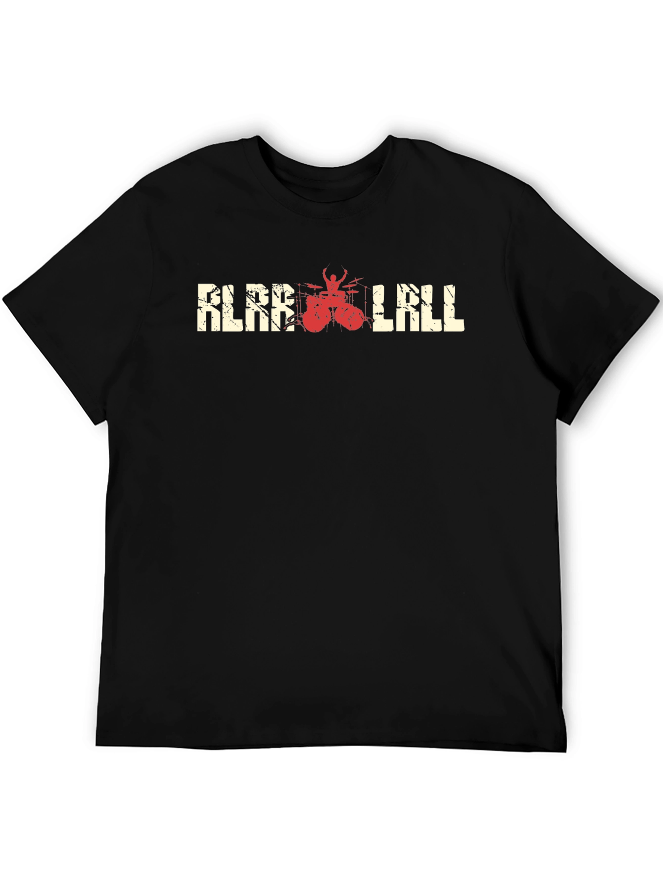KLAR LALL Black T-Shirt with Drummer Graphic