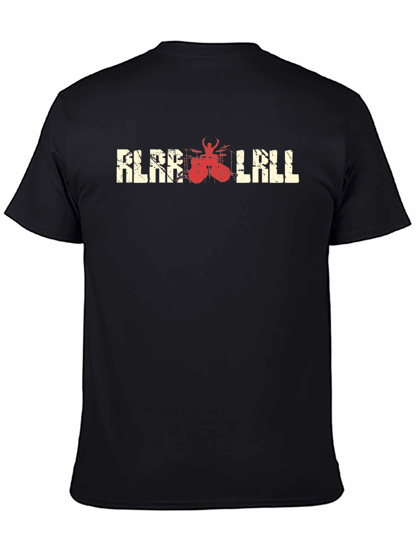 KLAR LALL Black T-Shirt with Drummer Graphic