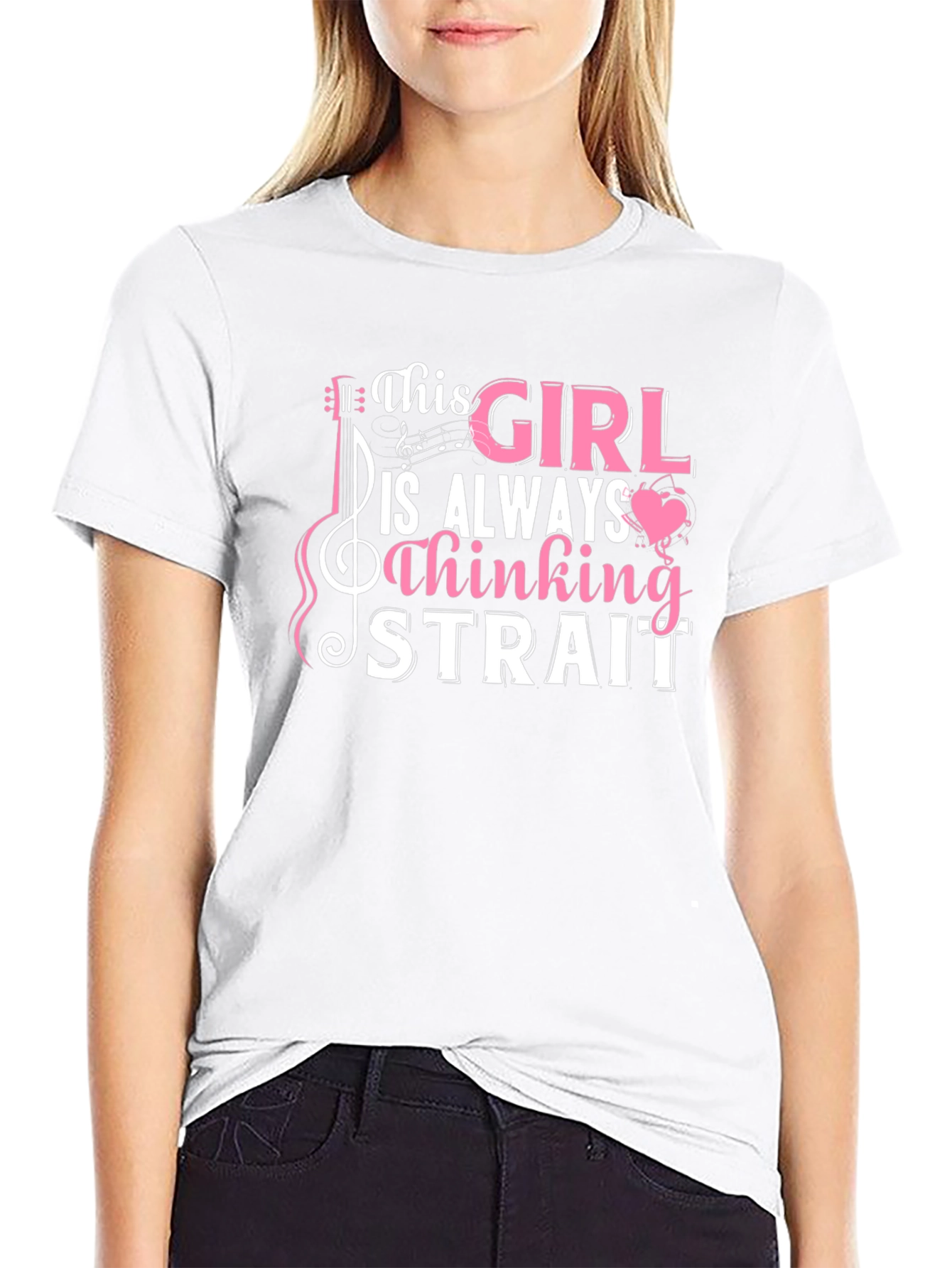 This Girl Always Thinking Strait T-Shirt