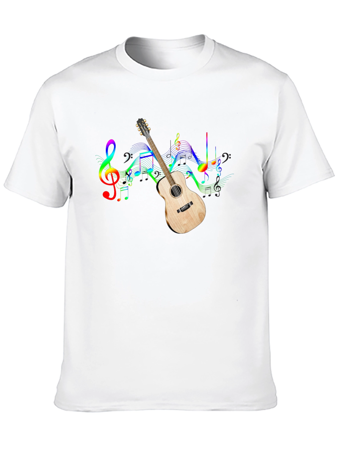 Musical Guitar Graphic Black T-Shirt