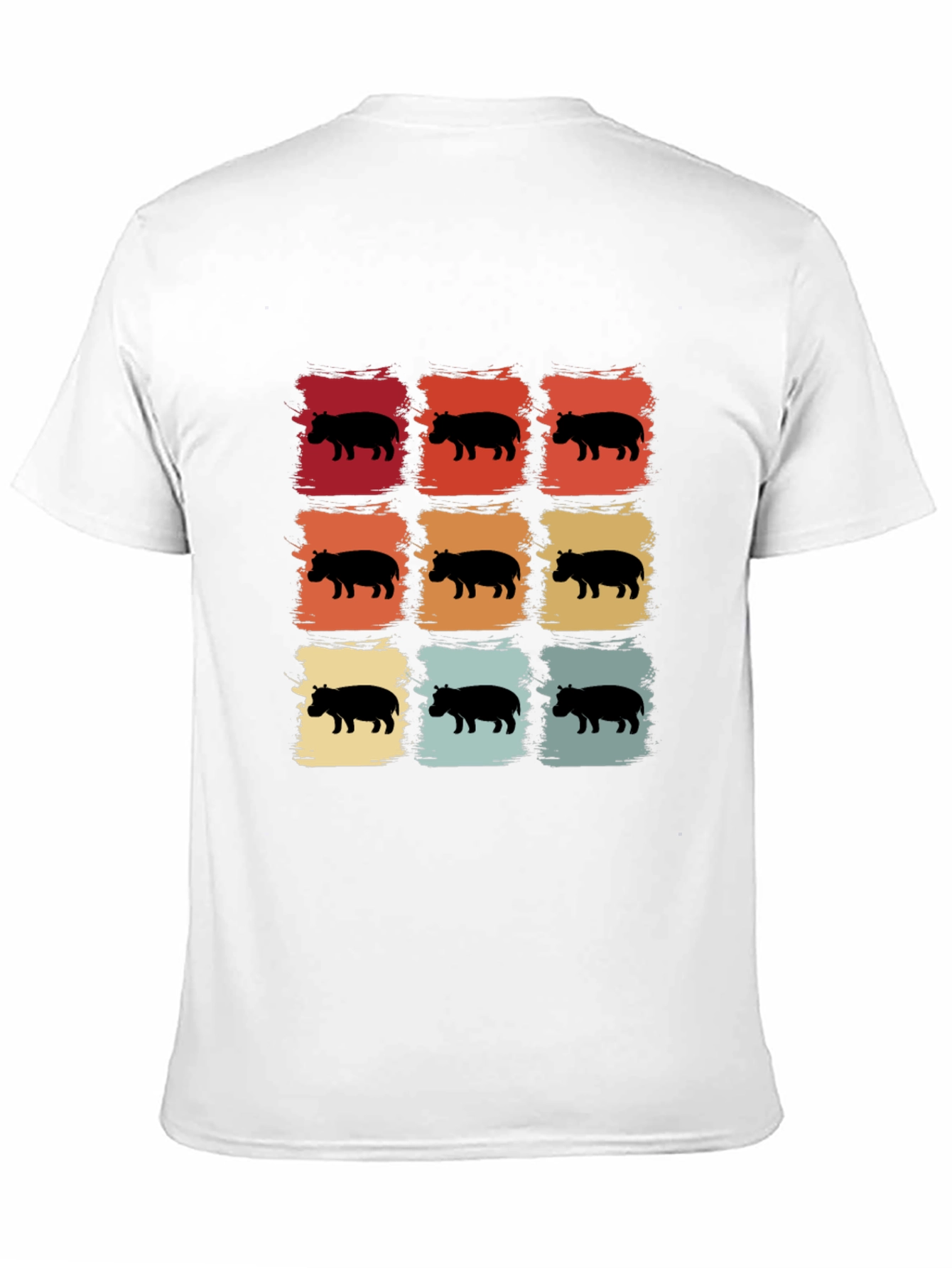 Retro Hippo Silhouette T-Shirt