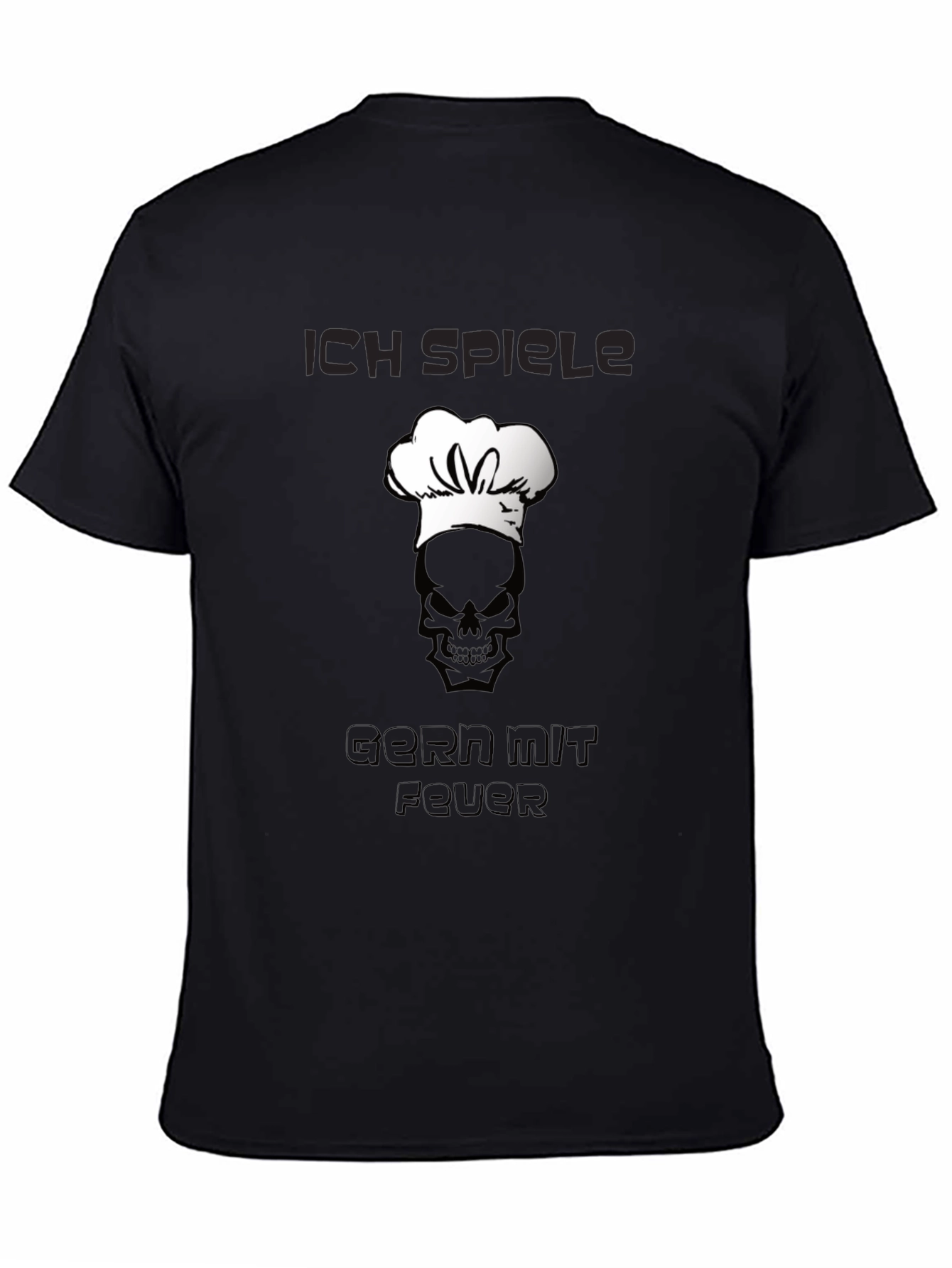 Chef Skull T-Shirt - Ich Spiele Gern Mit Feuer