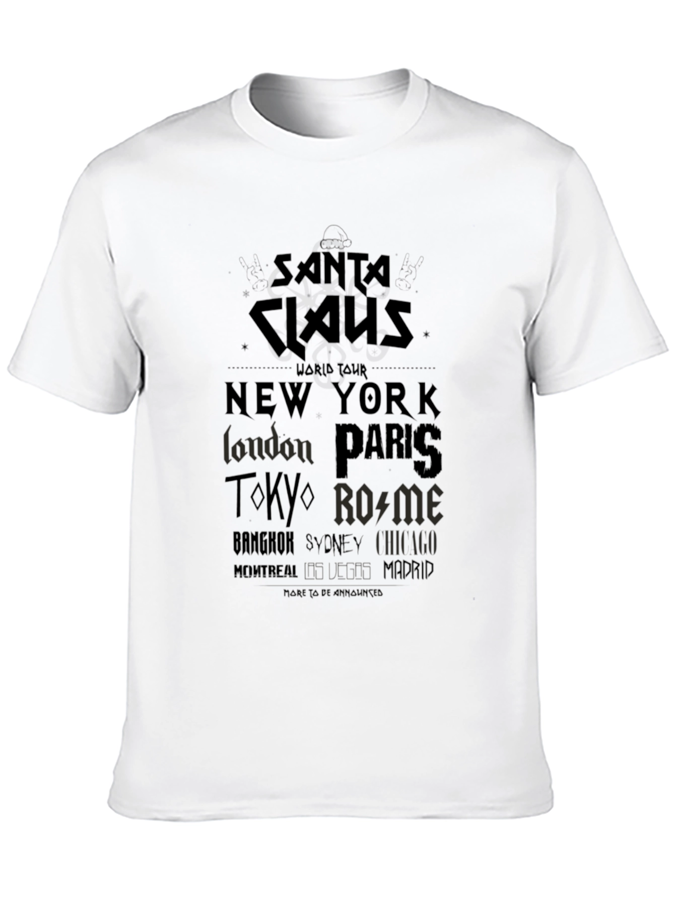 Santa Claus World Tour Black T-Shirt
