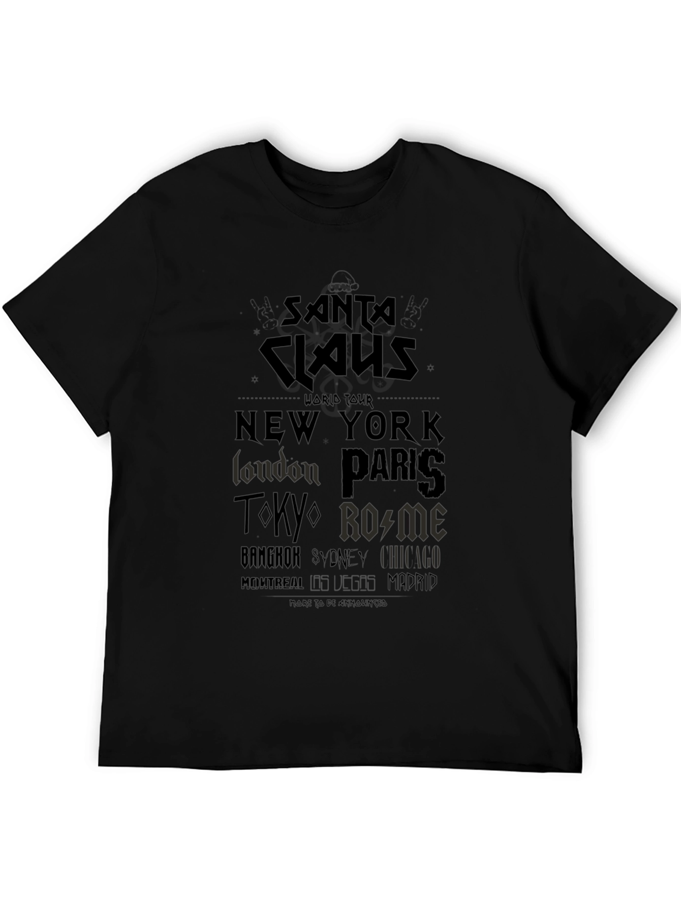 Santa Claus World Tour Black T-Shirt
