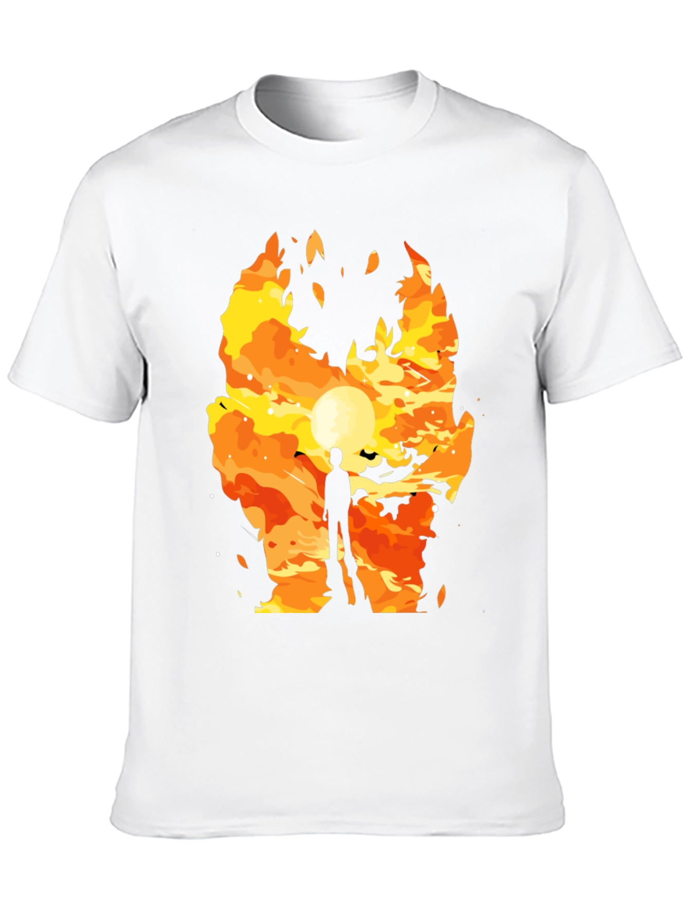 Fiery Silhouette Graphic Tee - Trendy Mens T-Shirt