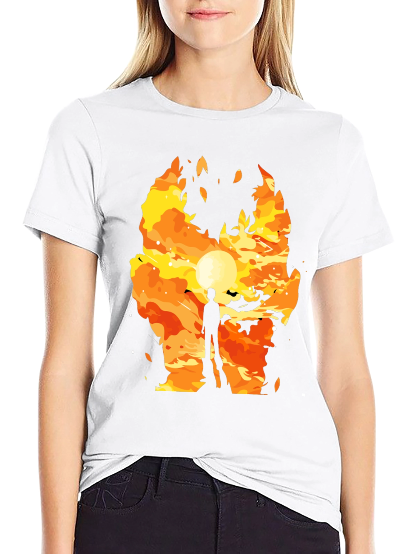 Fiery Silhouette Graphic Tee - Trendy Mens T-Shirt