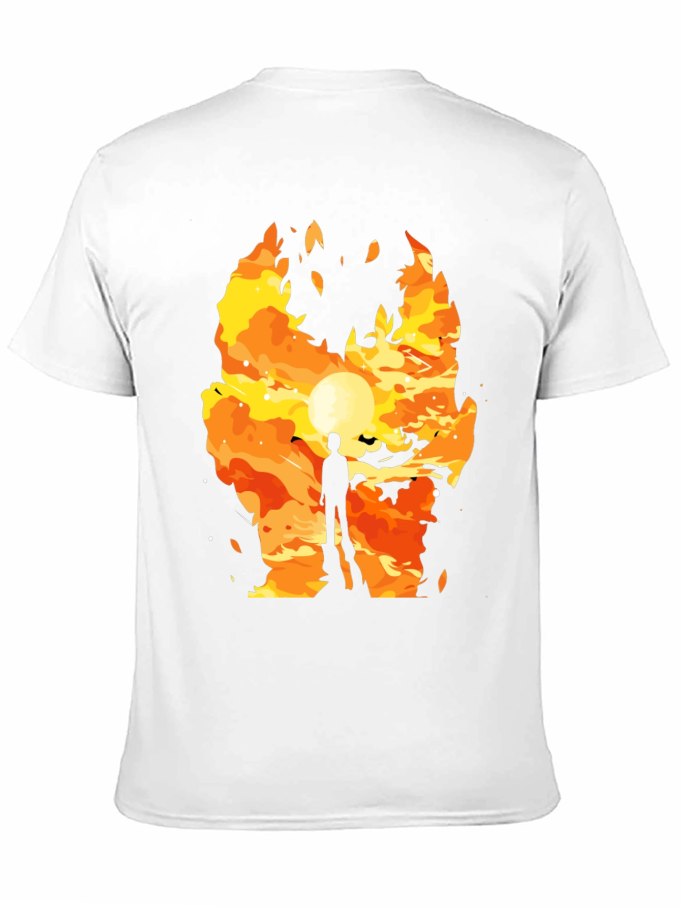 Fiery Silhouette Graphic Tee - Trendy Mens T-Shirt