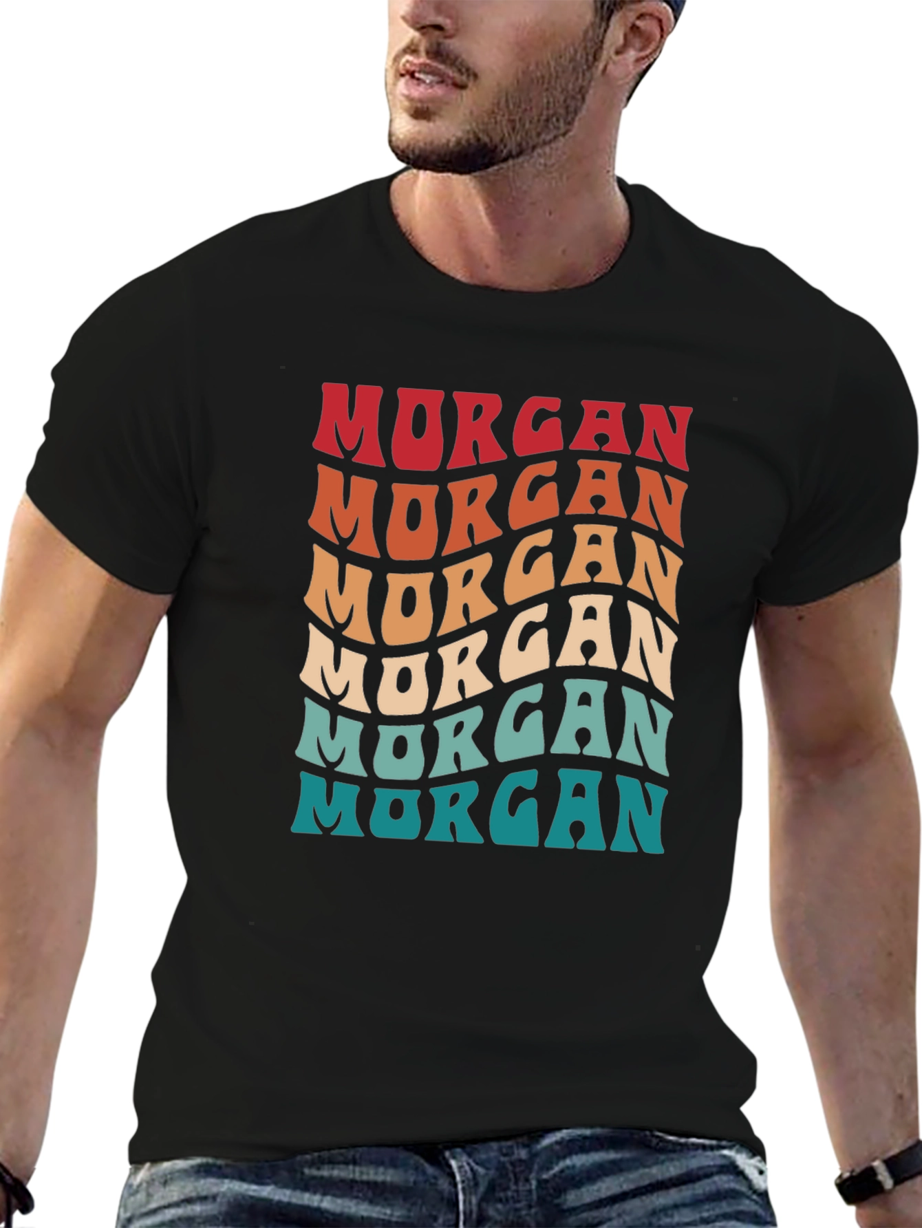 Retro Morgan T-Shirt - Wavy Text Design