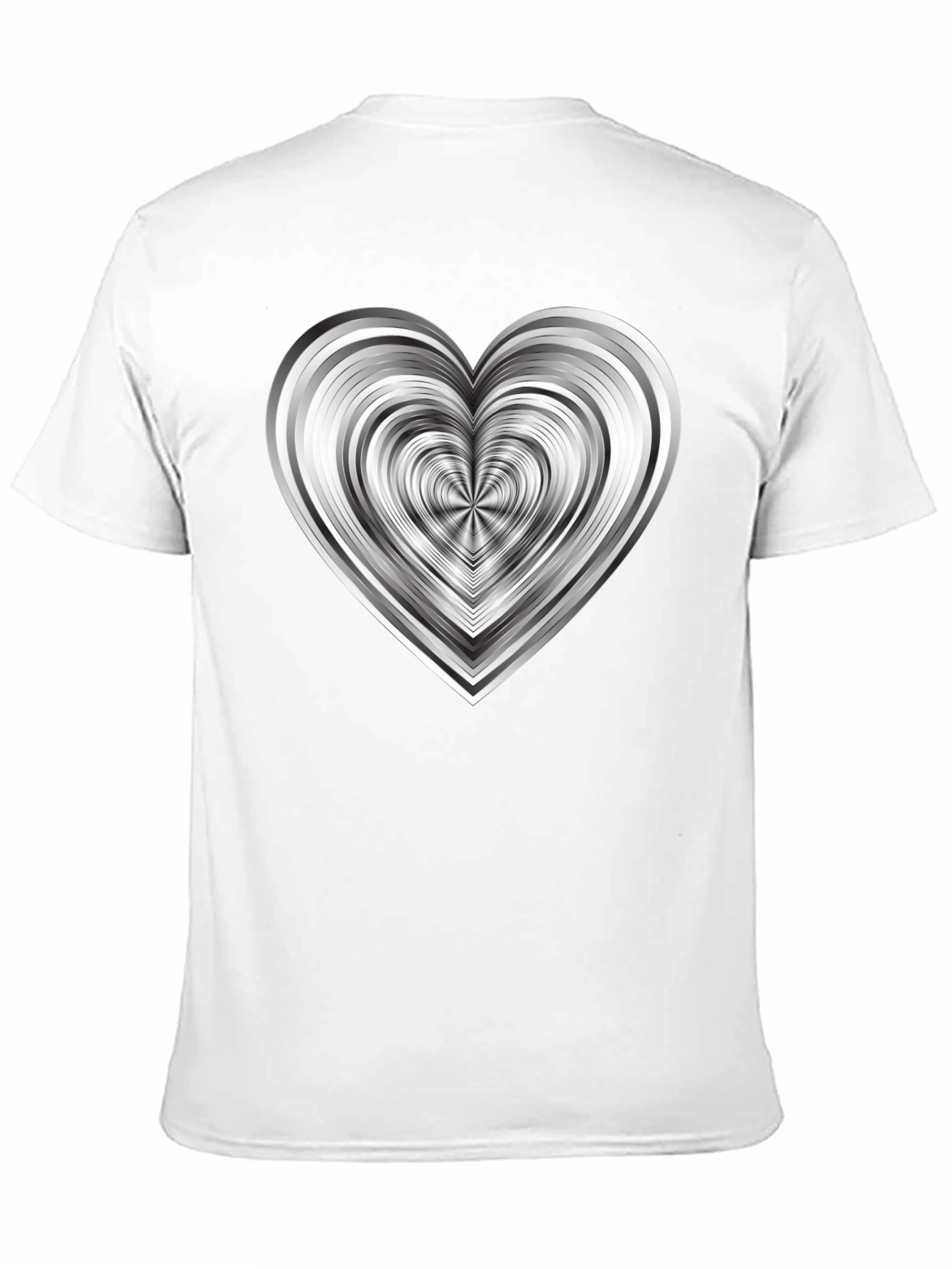 Modern Geometric Heart Graphic Tee - Black