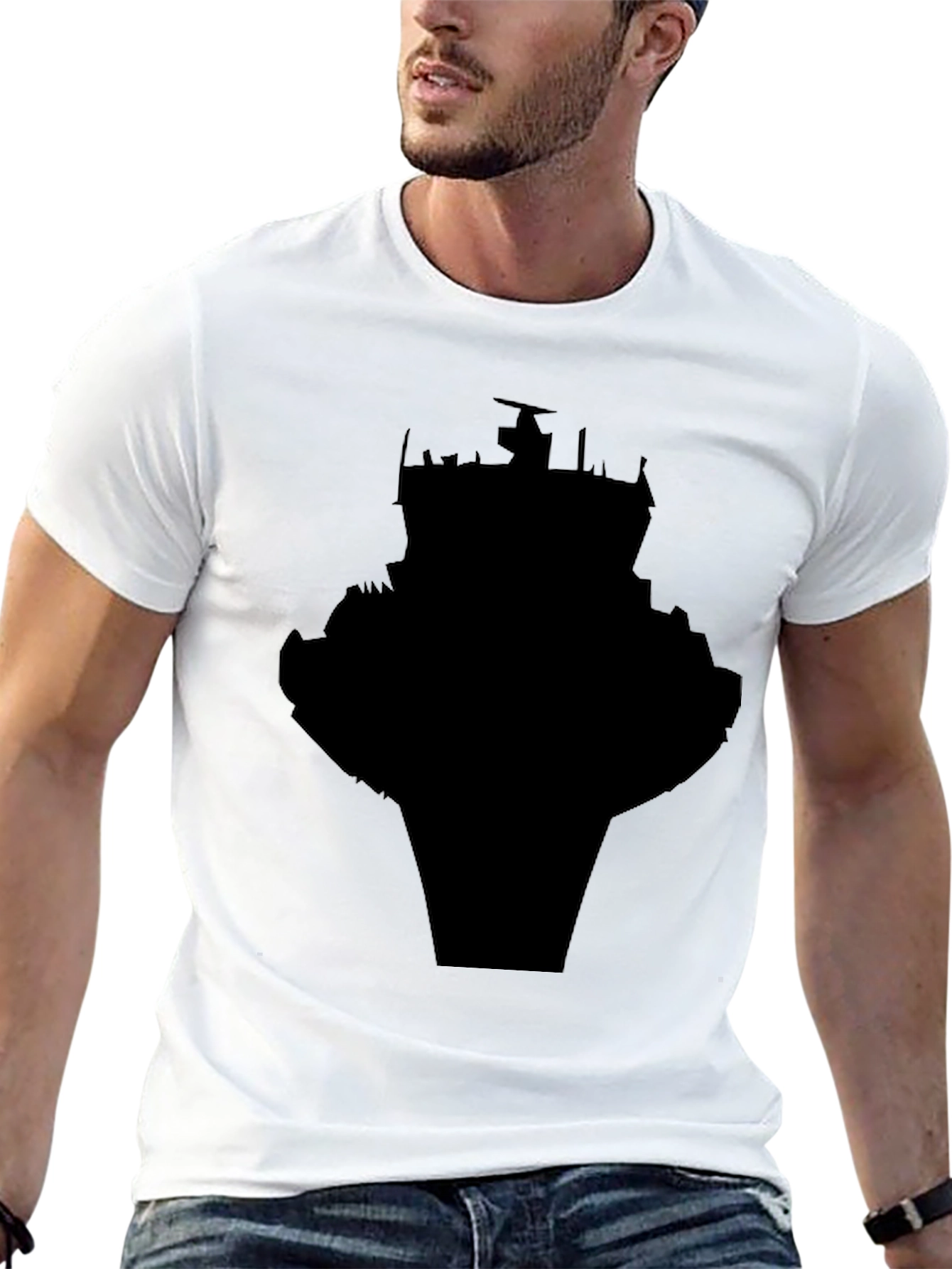 Black Silhouette Graphic Tee - Modern Urban Style