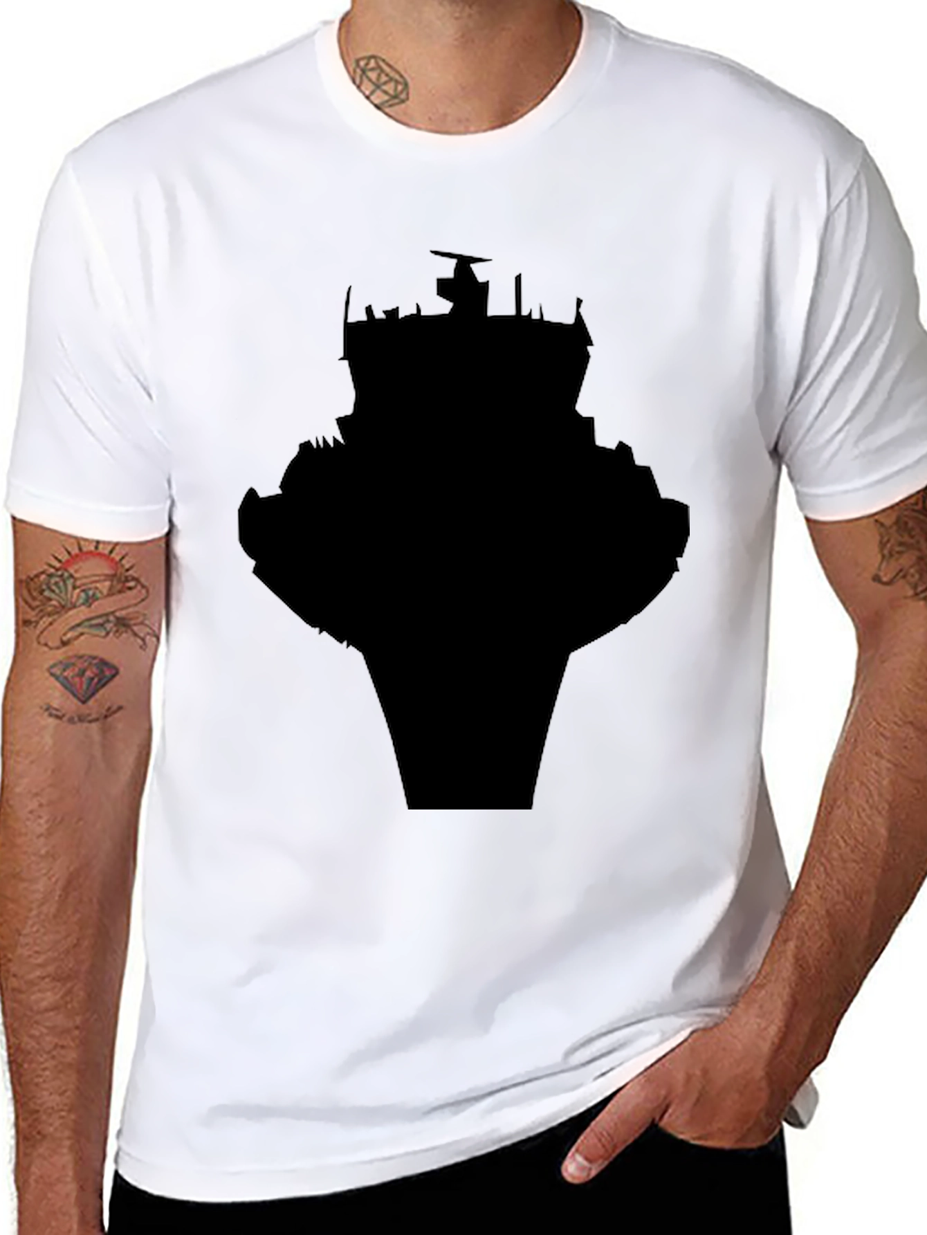 Black Silhouette Graphic Tee - Modern Urban Style