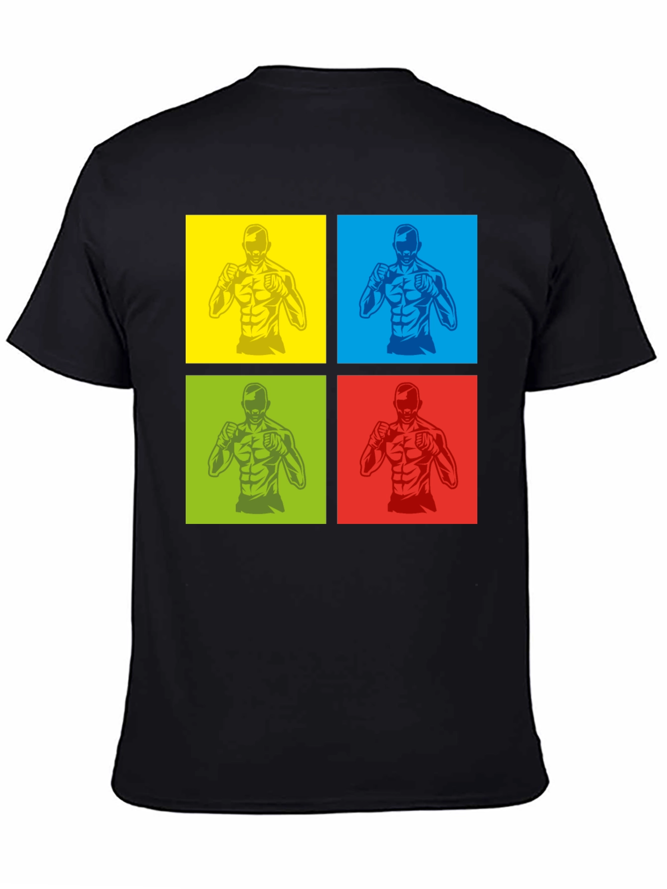 Pop Art MMA Fighter Graphic Black T-Shirt