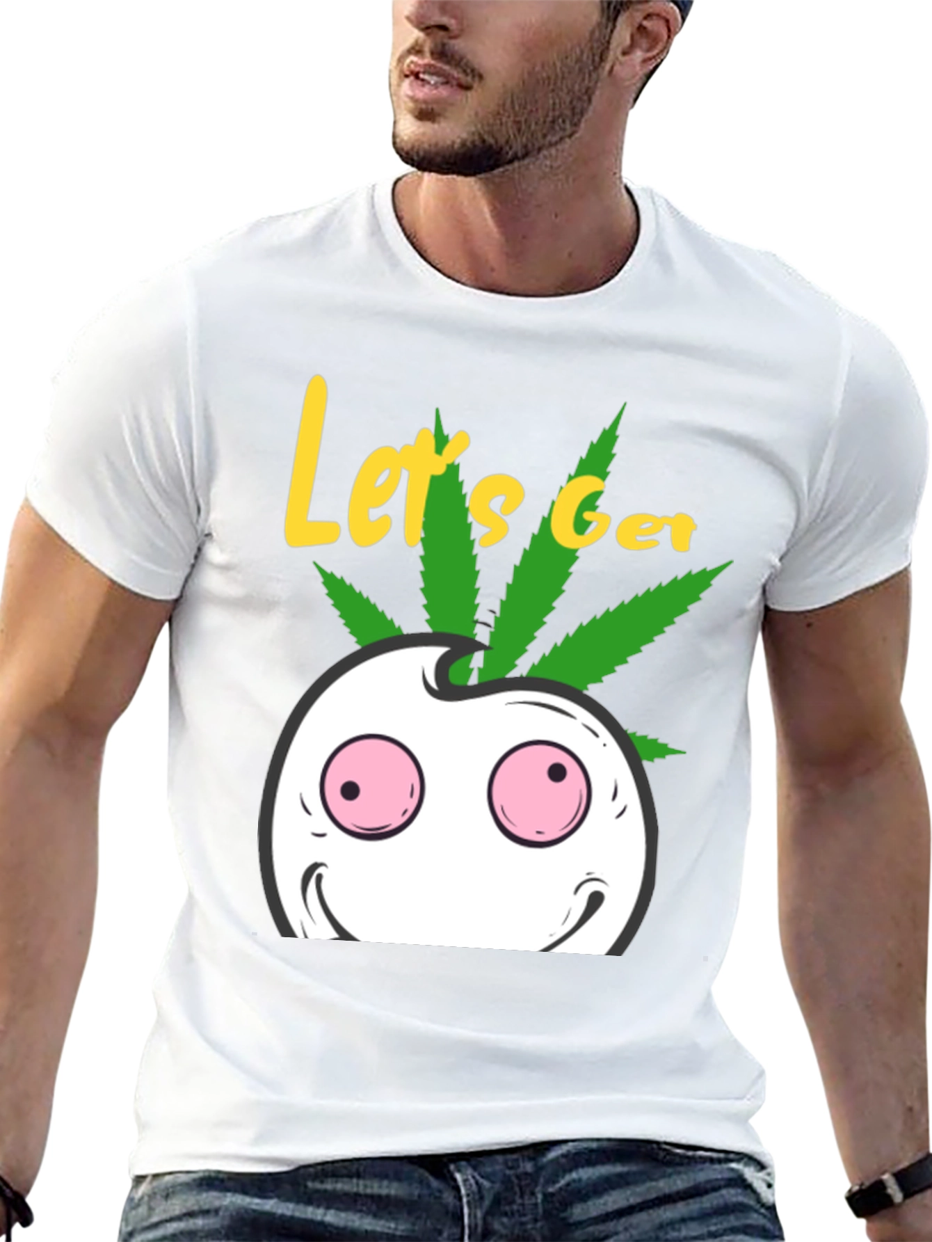 Lets Get High T-Shirt Cannabis Leaf Graphic Tee