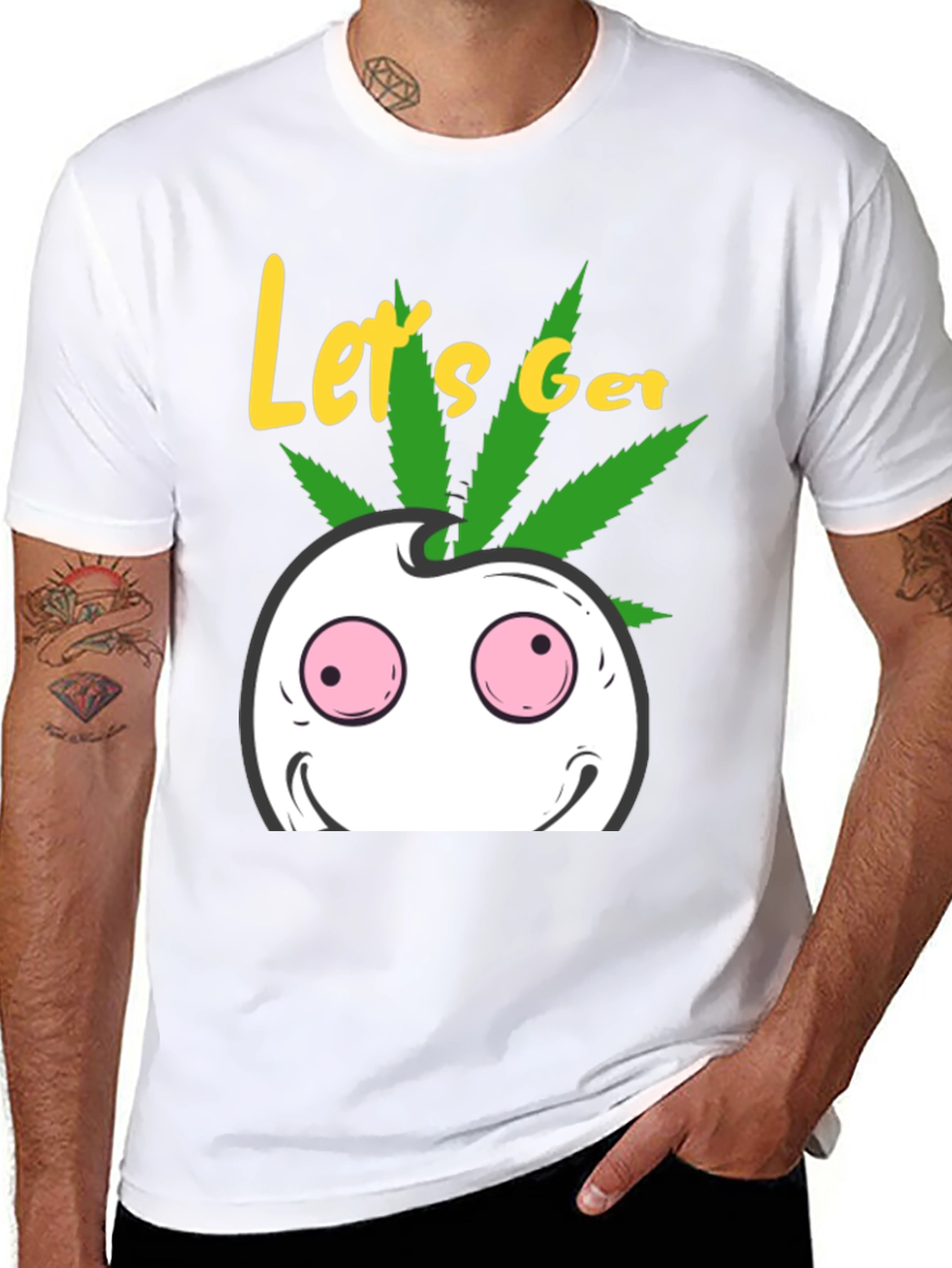 Lets Get High T-Shirt Cannabis Leaf Graphic Tee
