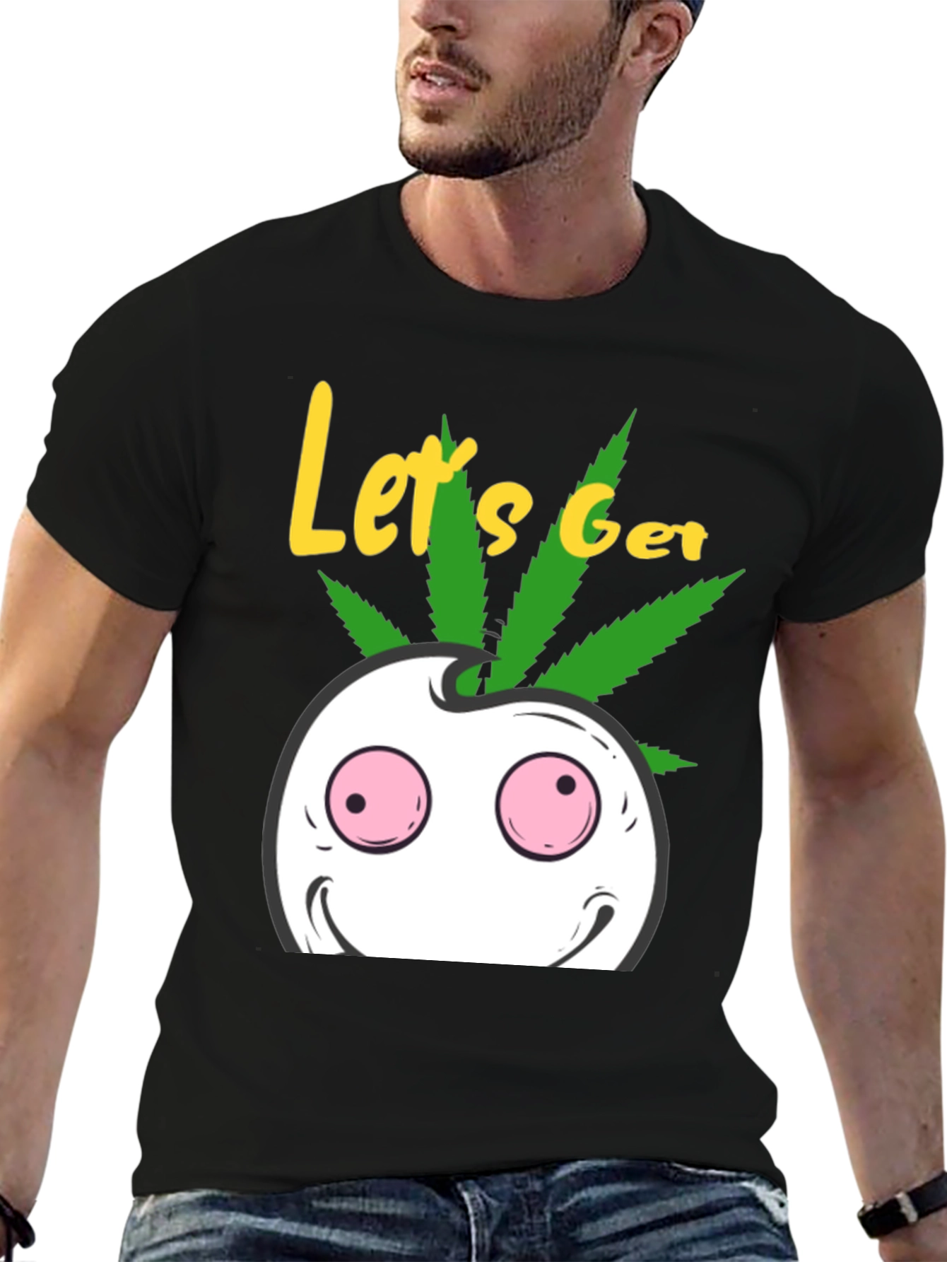 Lets Get High T-Shirt Cannabis Leaf Graphic Tee