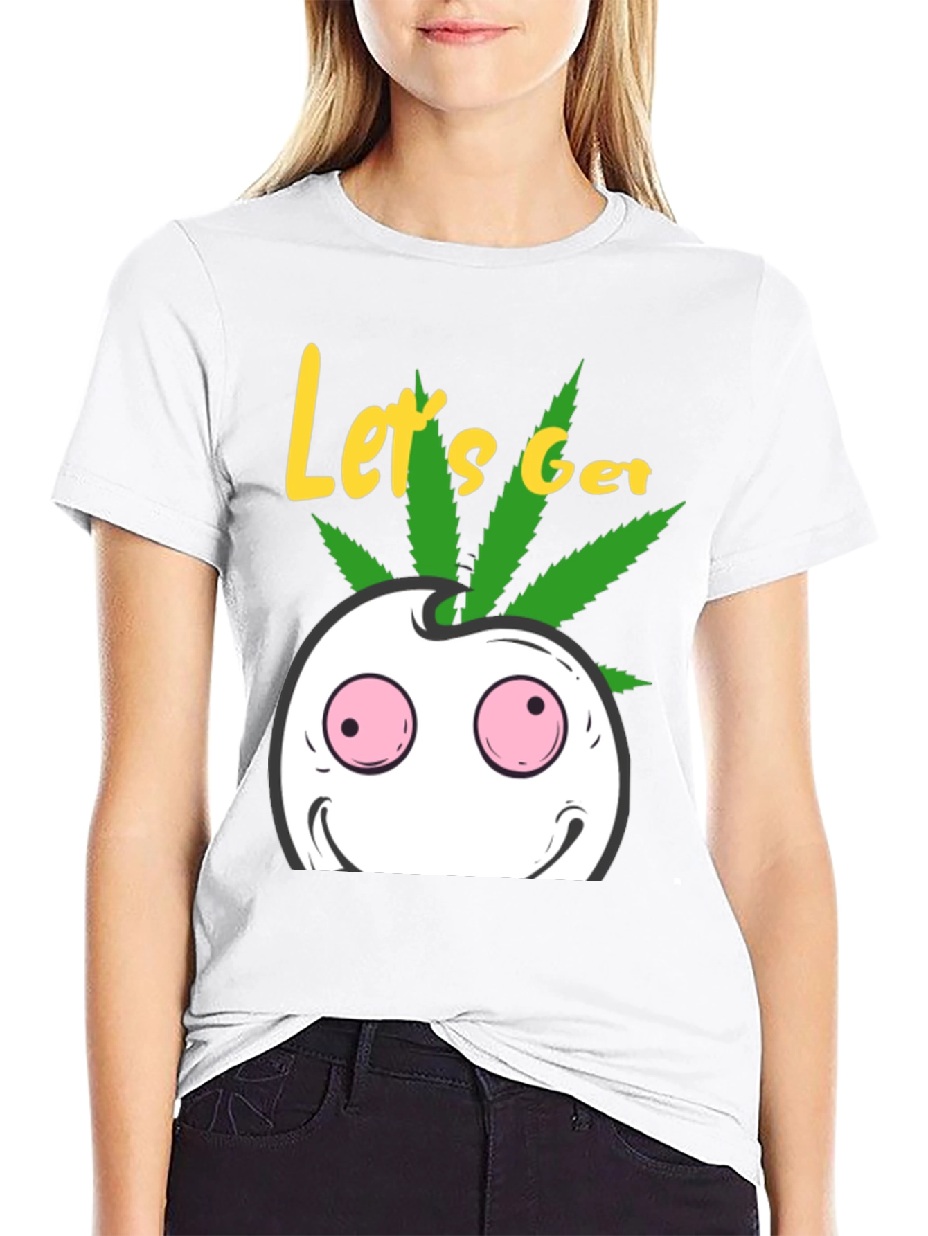 Lets Get High T-Shirt Cannabis Leaf Graphic Tee
