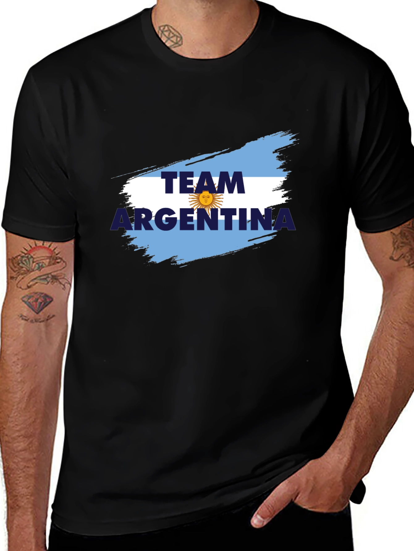 Argentina Team Graphic Black T-Shirt