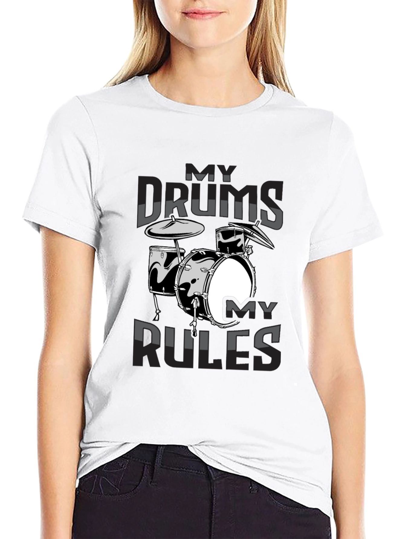 My Drums My Rules Black Graphic Tee