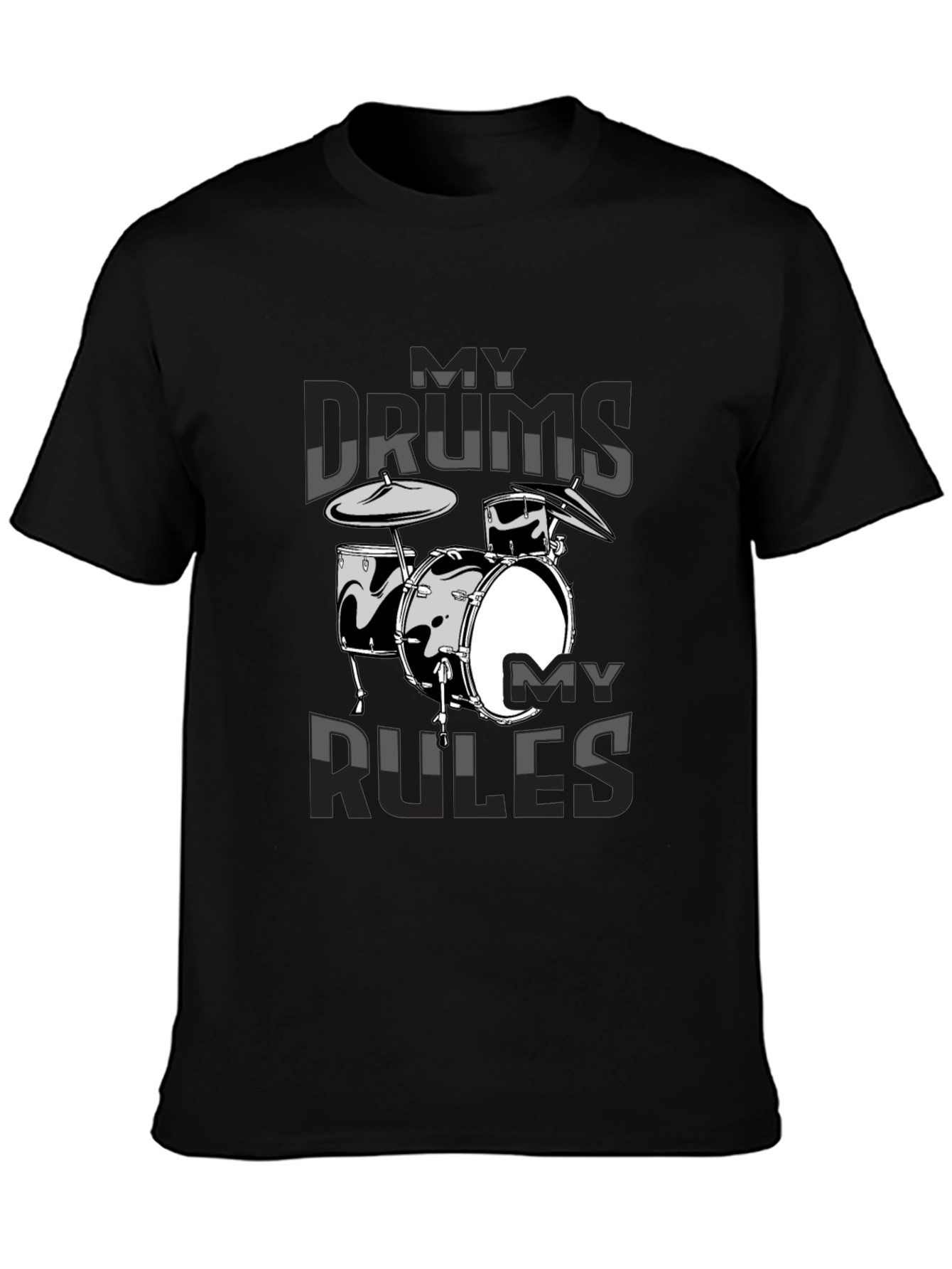 My Drums My Rules Black Graphic Tee
